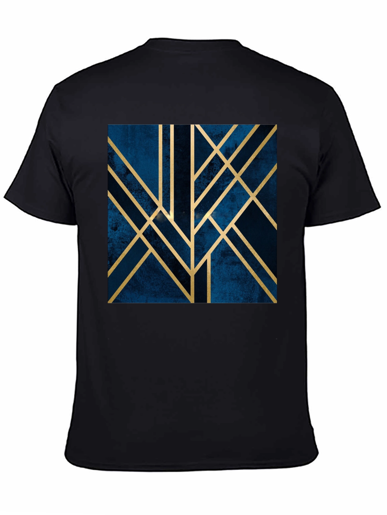 Black Geometric Art Deco Graphic Tee - Modern Style Shirt view 4