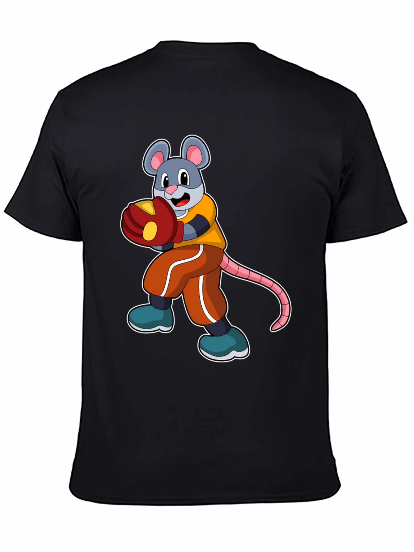 Black Mouse Boxer Graphic Tee view 4