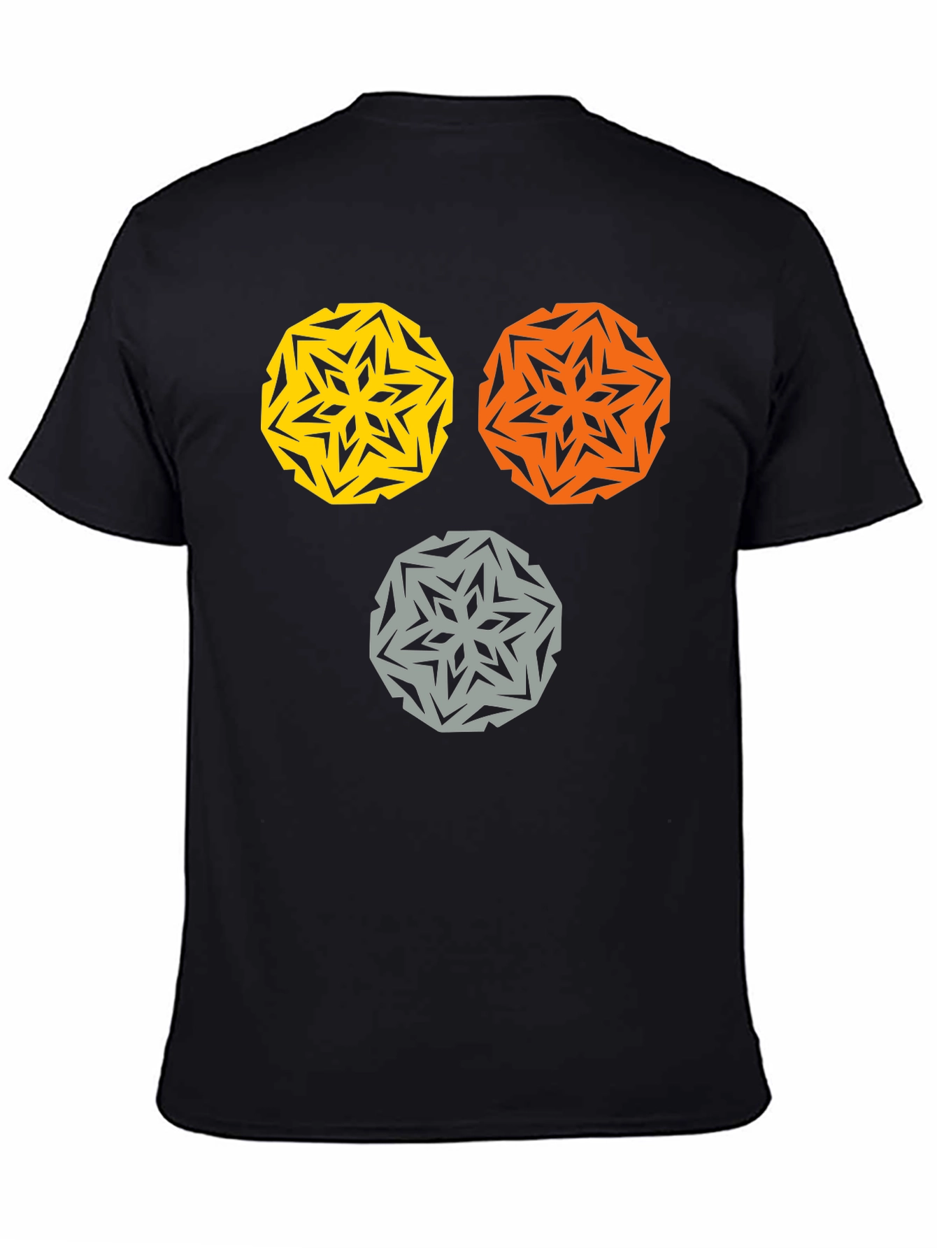 Black Geometric Mandala Graphic Tee - Stylish Cotton Blend view 4