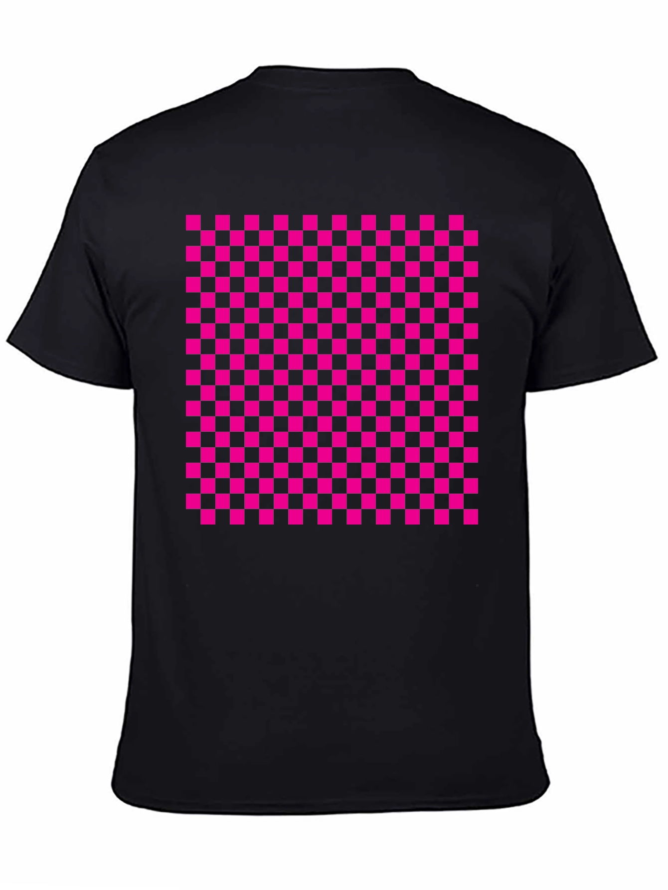 Black Checkerboard Graphic Tee - Retro Style view 4