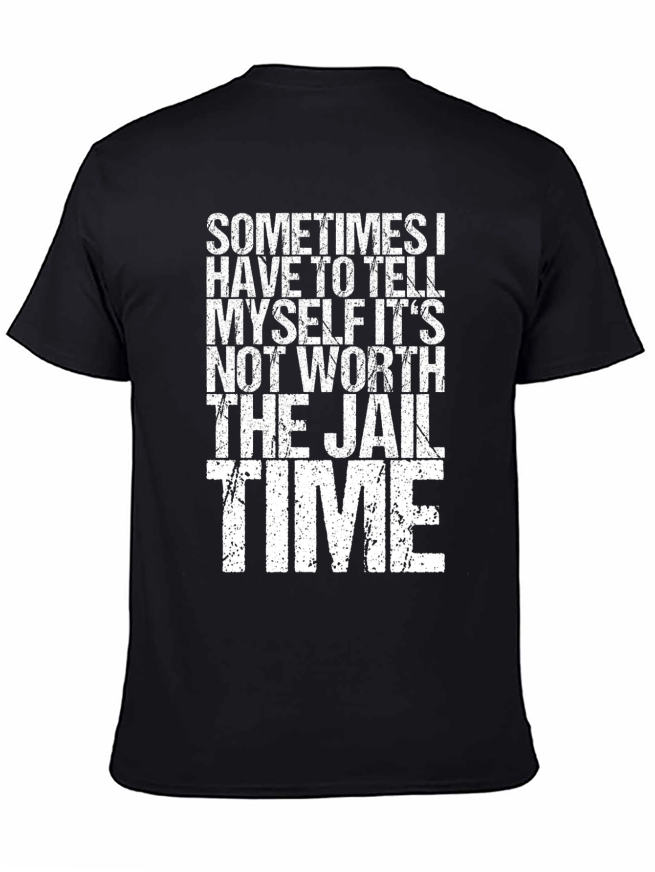 Black Funny Jail Time Graphic Tee - Mens Humor T-Shirt view 4