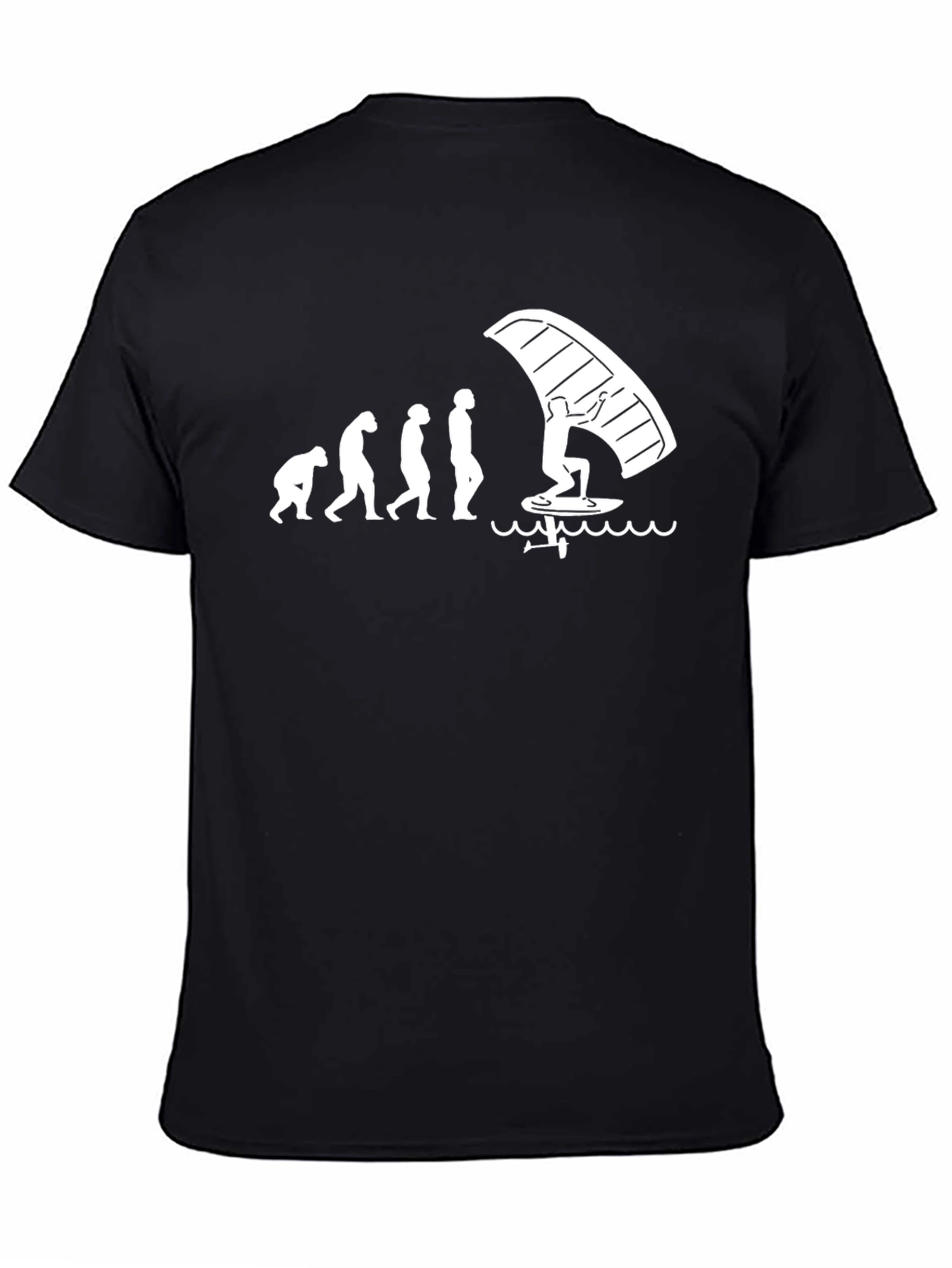 Black Evolution Windsurfing Graphic T-Shirt - Black view 4