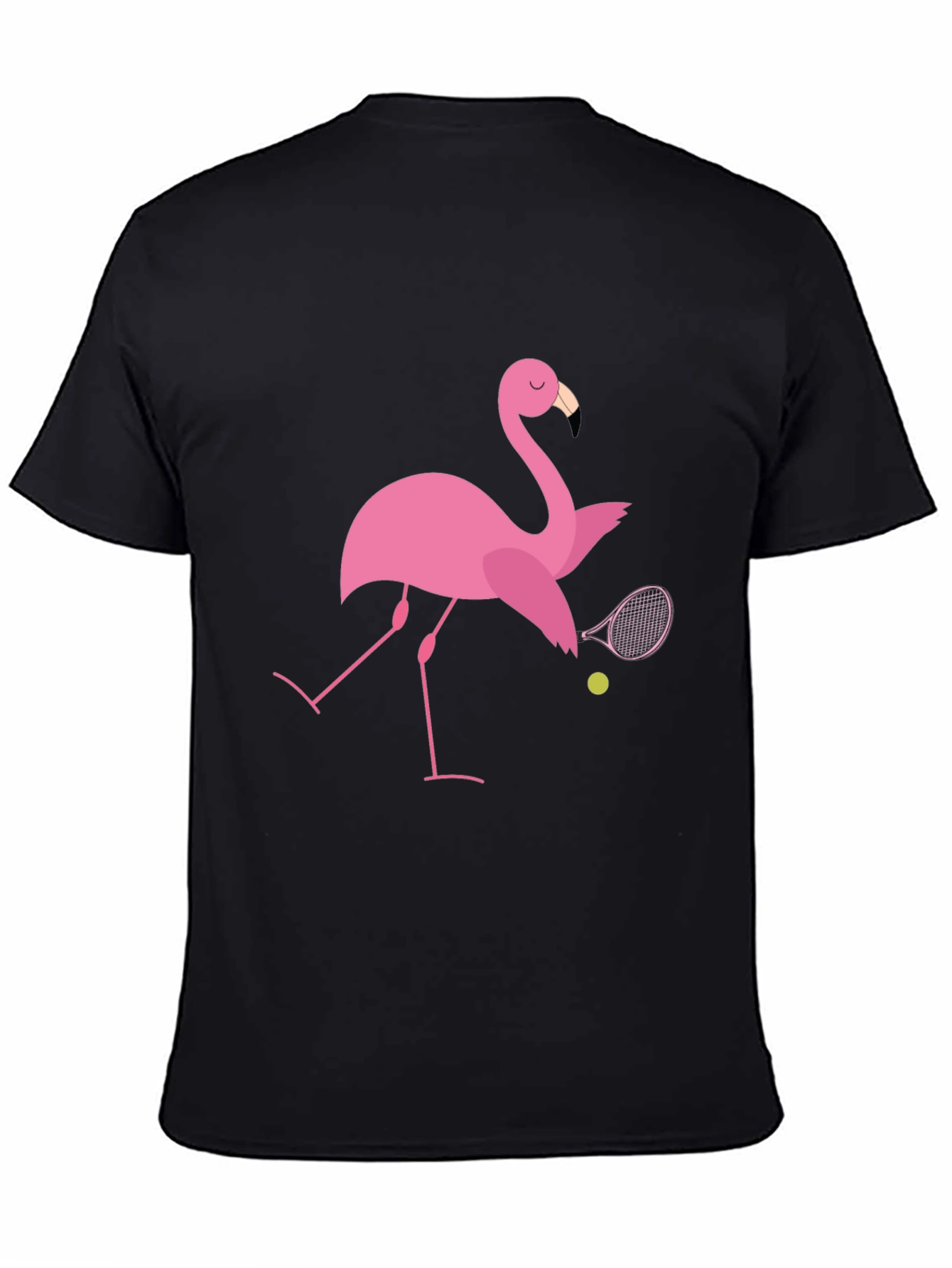 Black Flamingo Tennis T-Shirt: Quirky Design, Premium Comfort view 4