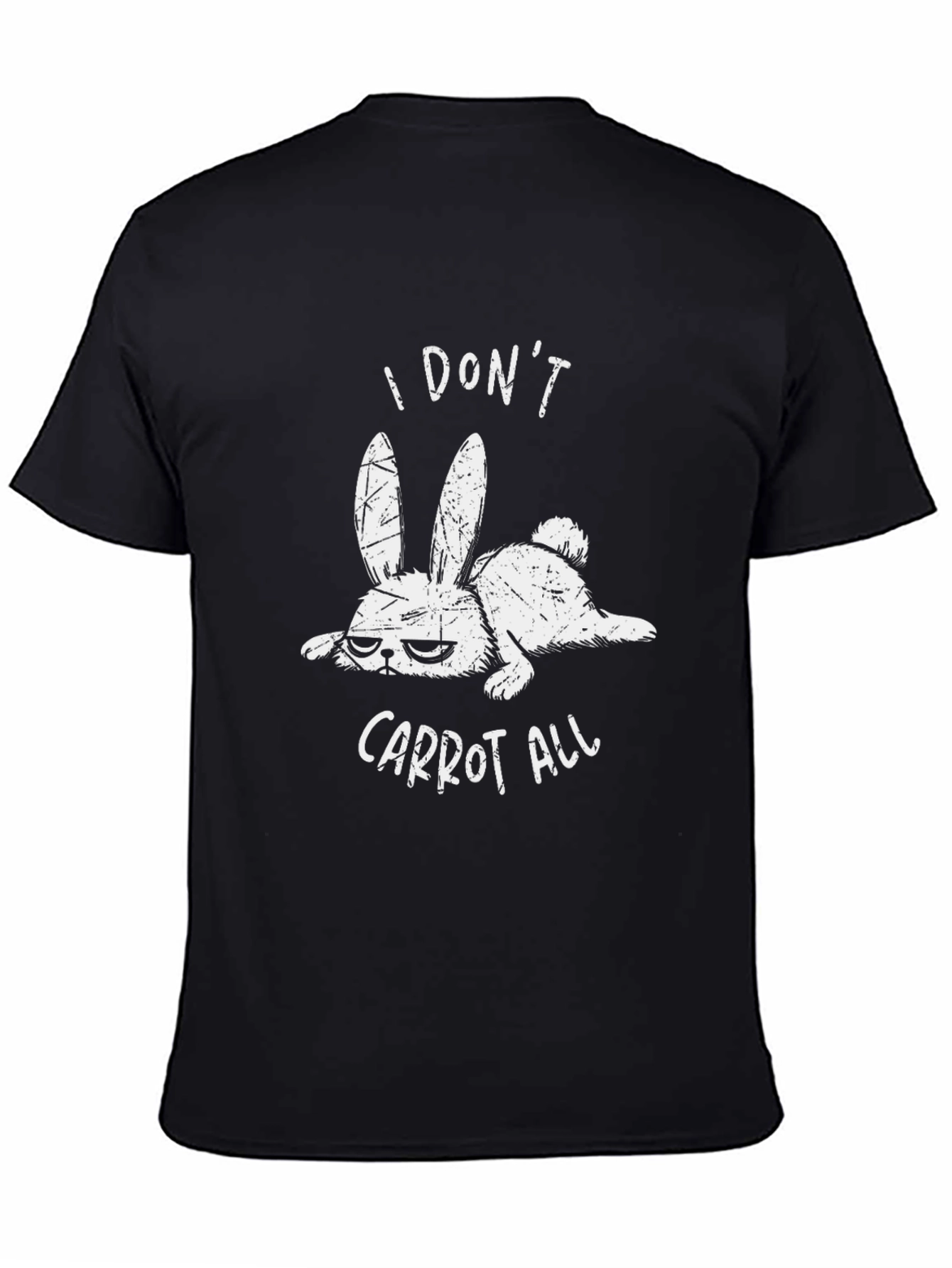 Black I Don't Carrot All Funny Bunny T-Shirt view 4
