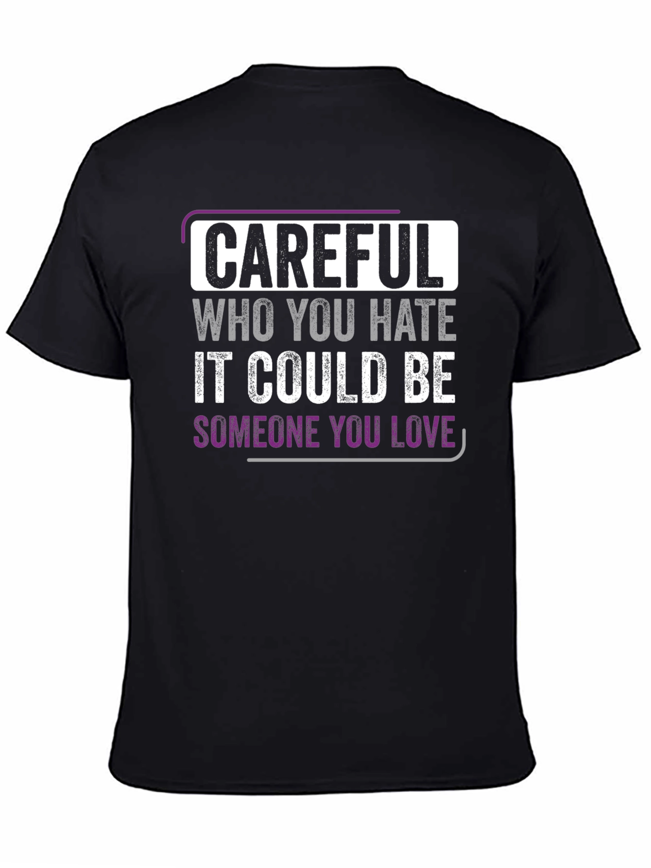 Black Careful Who You Hate Graphic Tee view 4