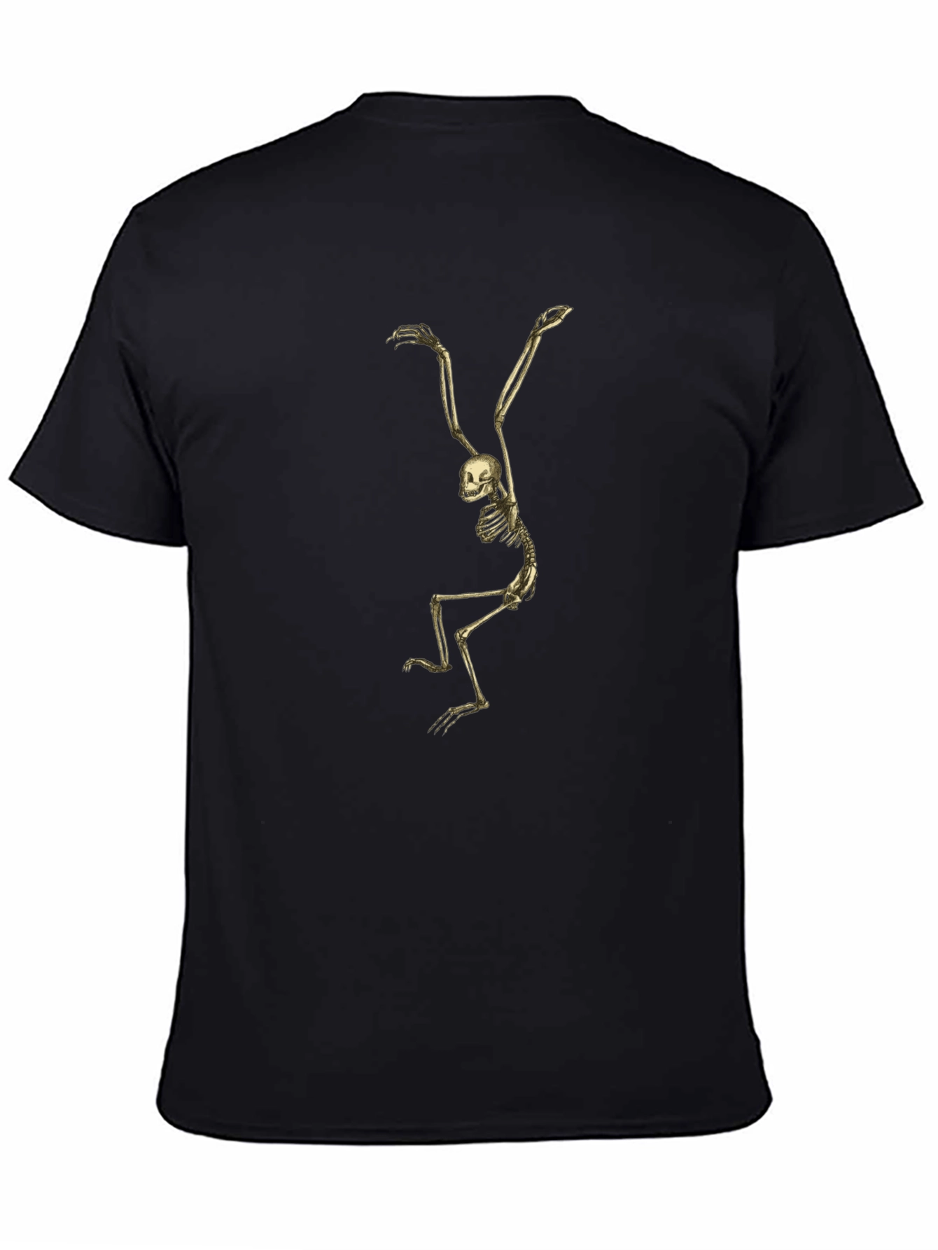Black Skeleton Print T-Shirt - Men's Black Tee view 4
