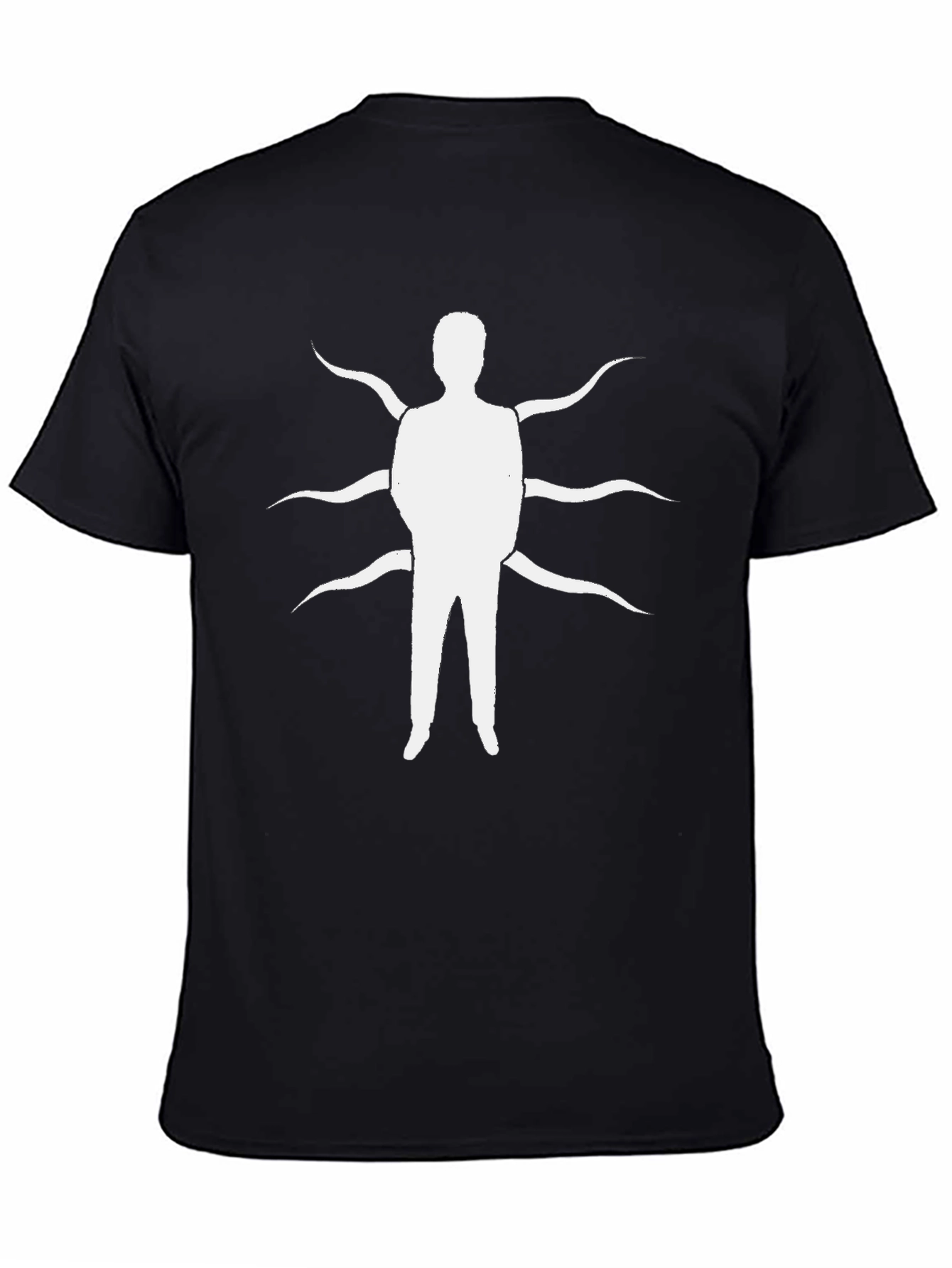 Black Slender Man Graphic Tee - Black Cotton Blend view 4