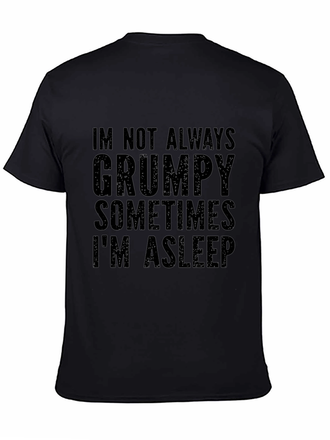 Black Grumpy Sleep T-Shirt - Funny Graphic Tee view 4
