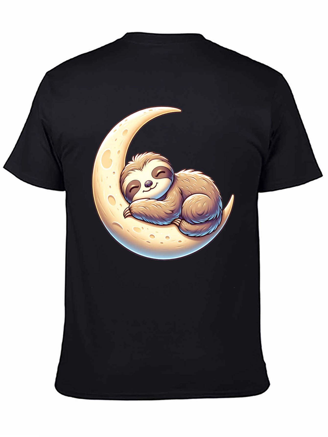 Black Sloth on Moon Graphic Tee - Relaxed Fit view 4
