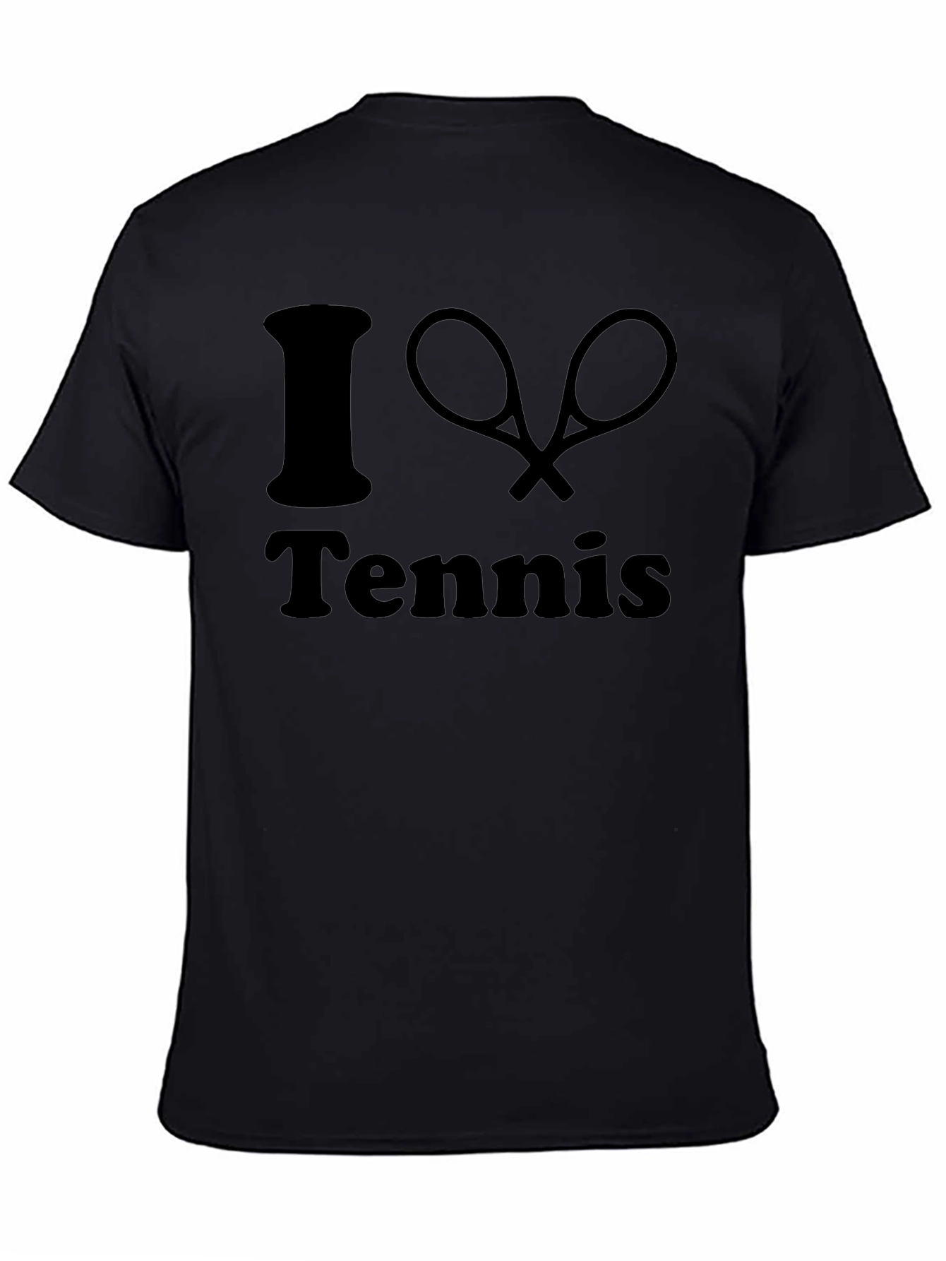 Black I Love Tennis Graphic T-Shirt - Black view 4