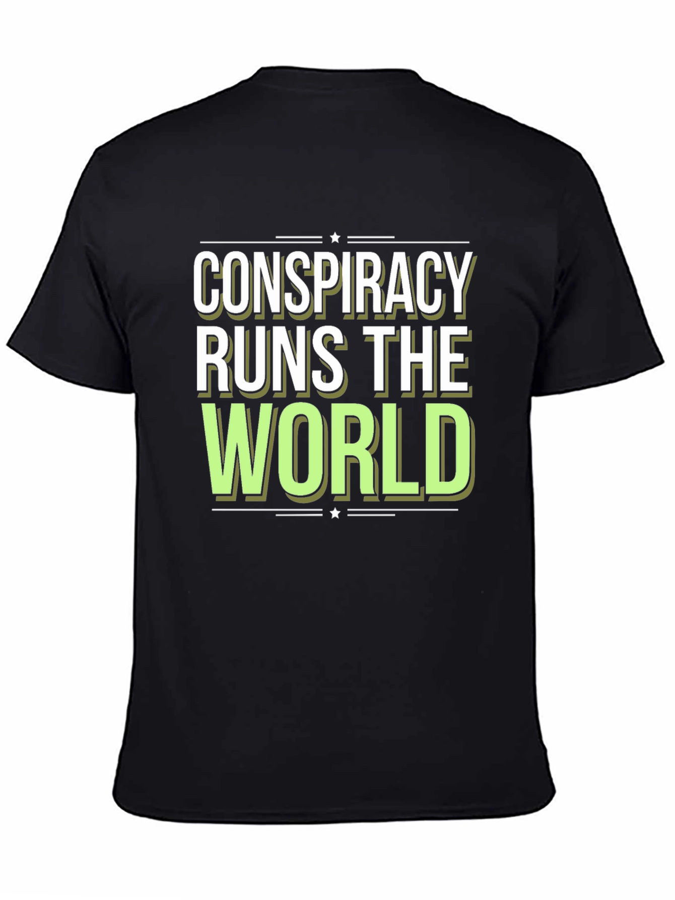 Black Conspiracy Runs The World Graphic T-Shirt view 4
