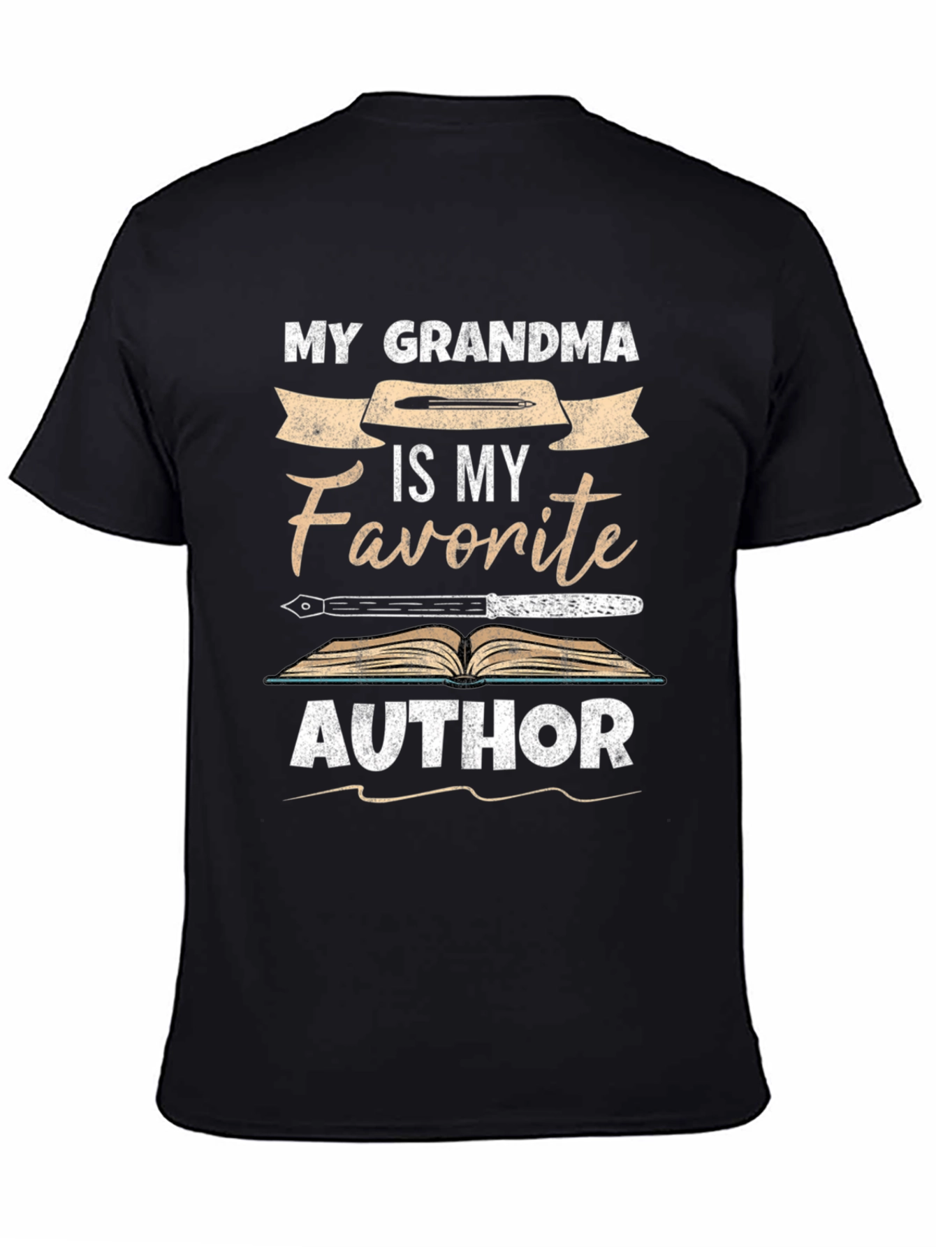 Black My Grandma is My Favorite Author Novelty T-Shirt view 4