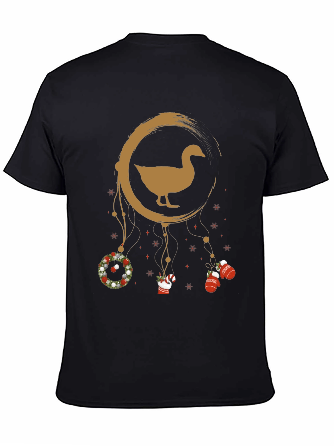 Black Holiday Goose Dreamcatcher Graphic Tee view 4