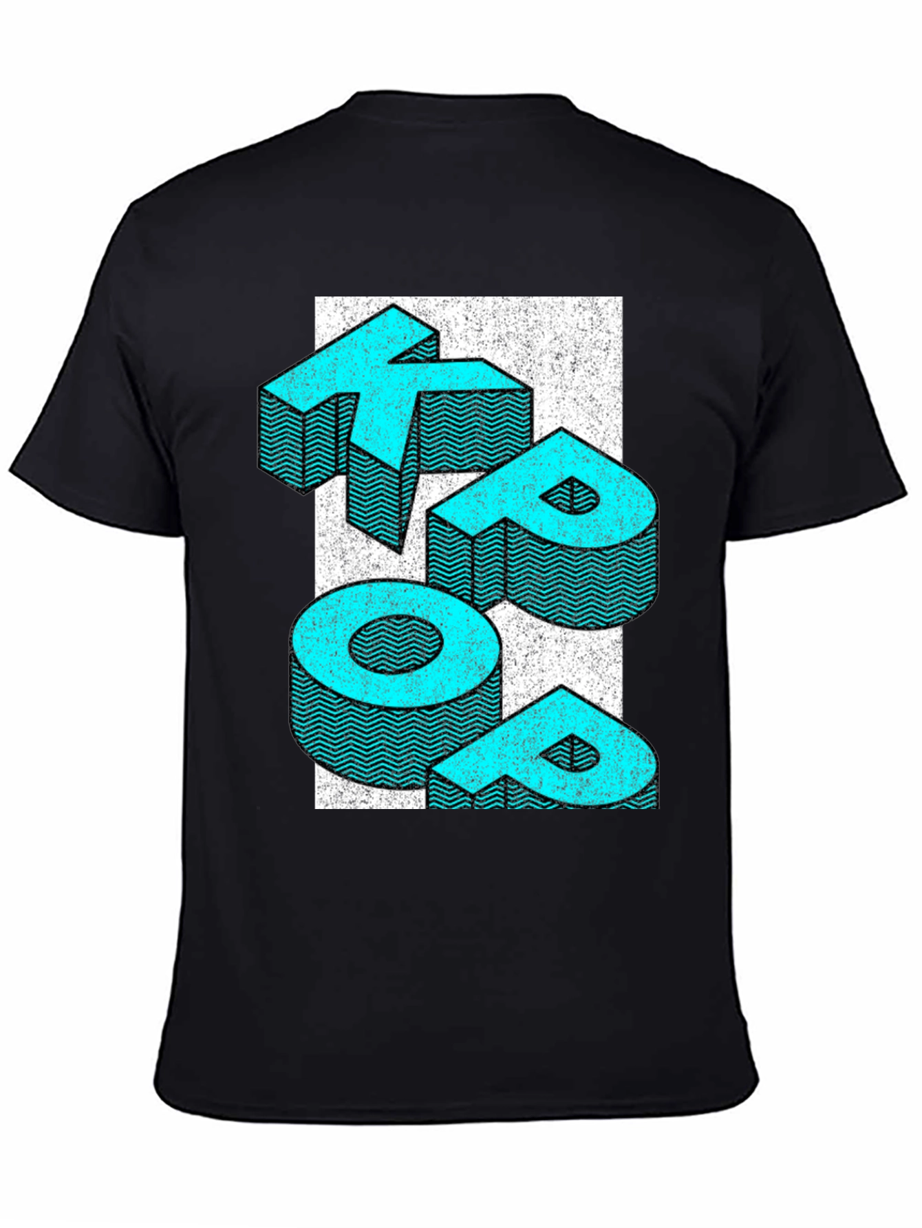 Black Retro KEEP POP T-Shirt - Graphic Print Tee view 4