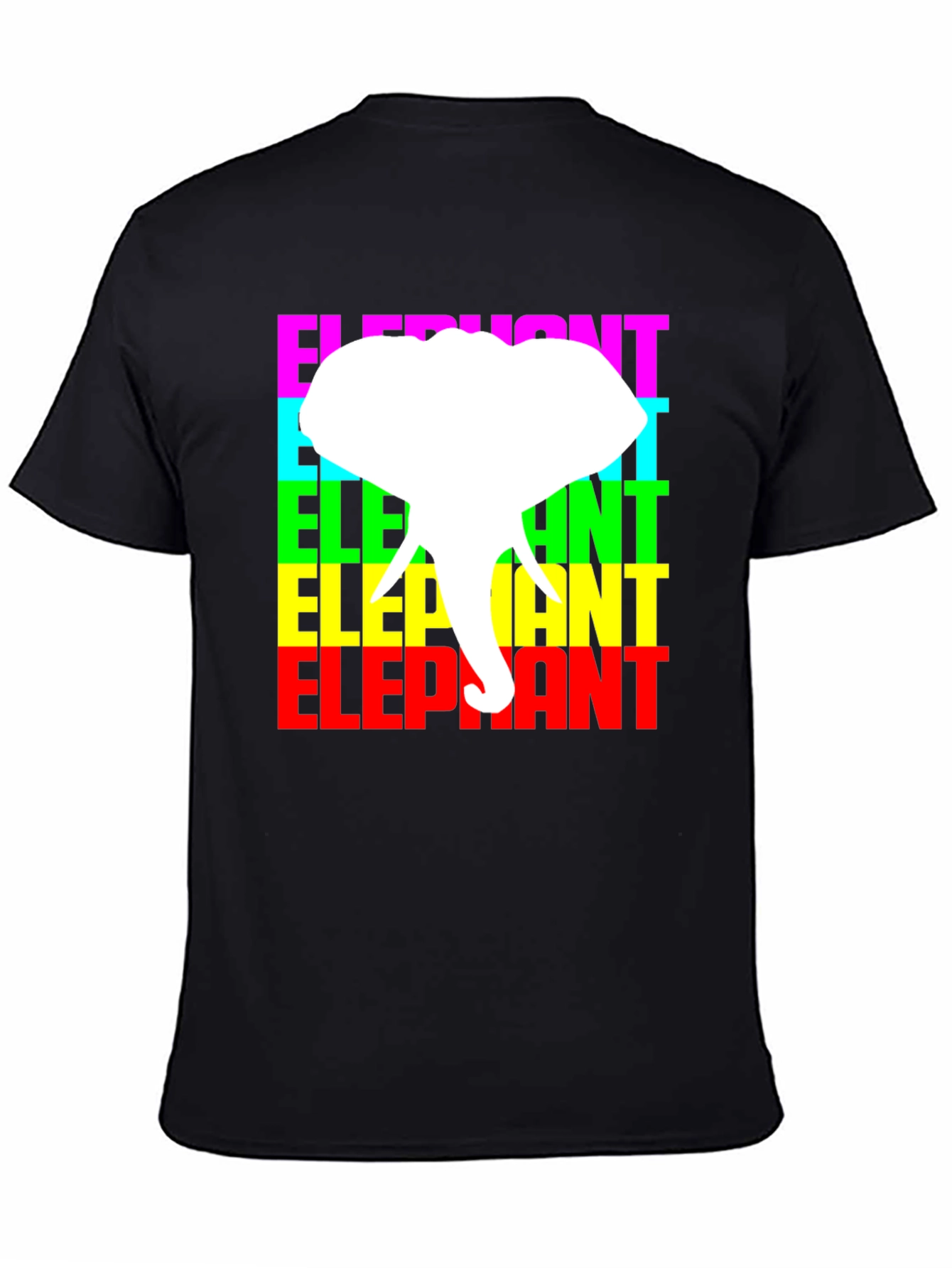 Black Elephant Graphic Tee - Colorful Design view 4