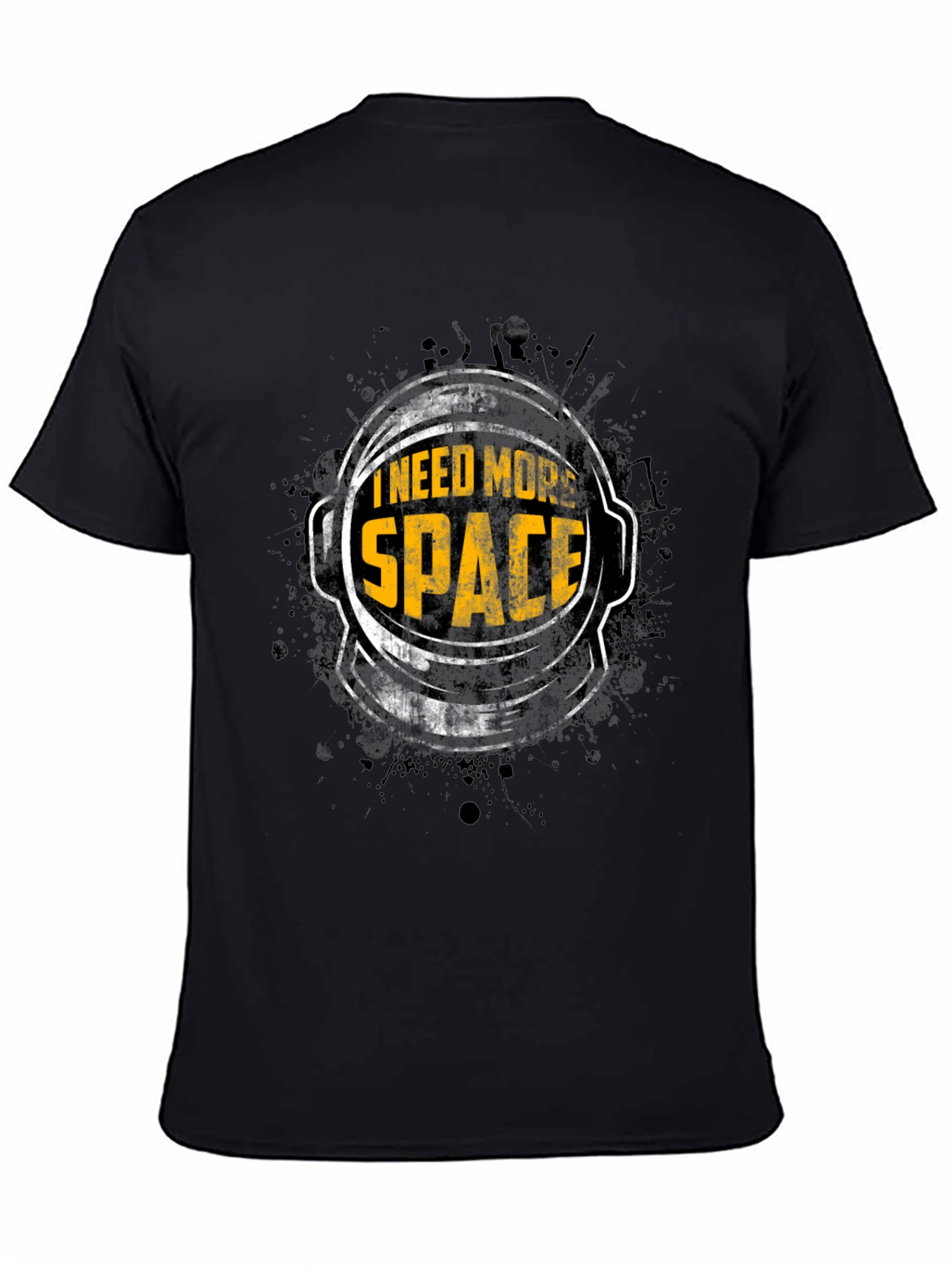 Black I Need More Space Graphic T-Shirt - Astronaut Humor Tee view 4
