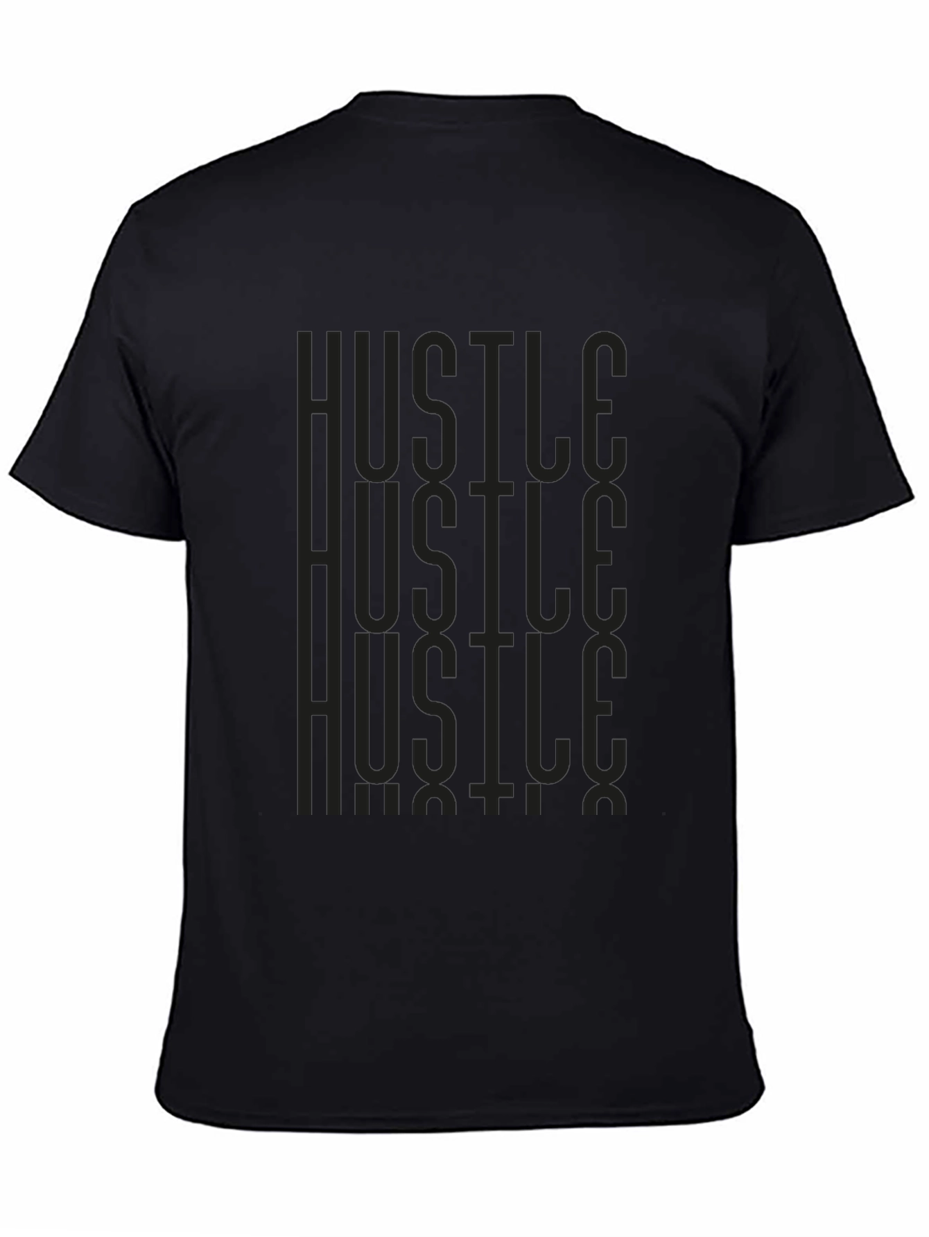 Black Hustle Graphic Print Tee - Men's Black T-Shirt view 4
