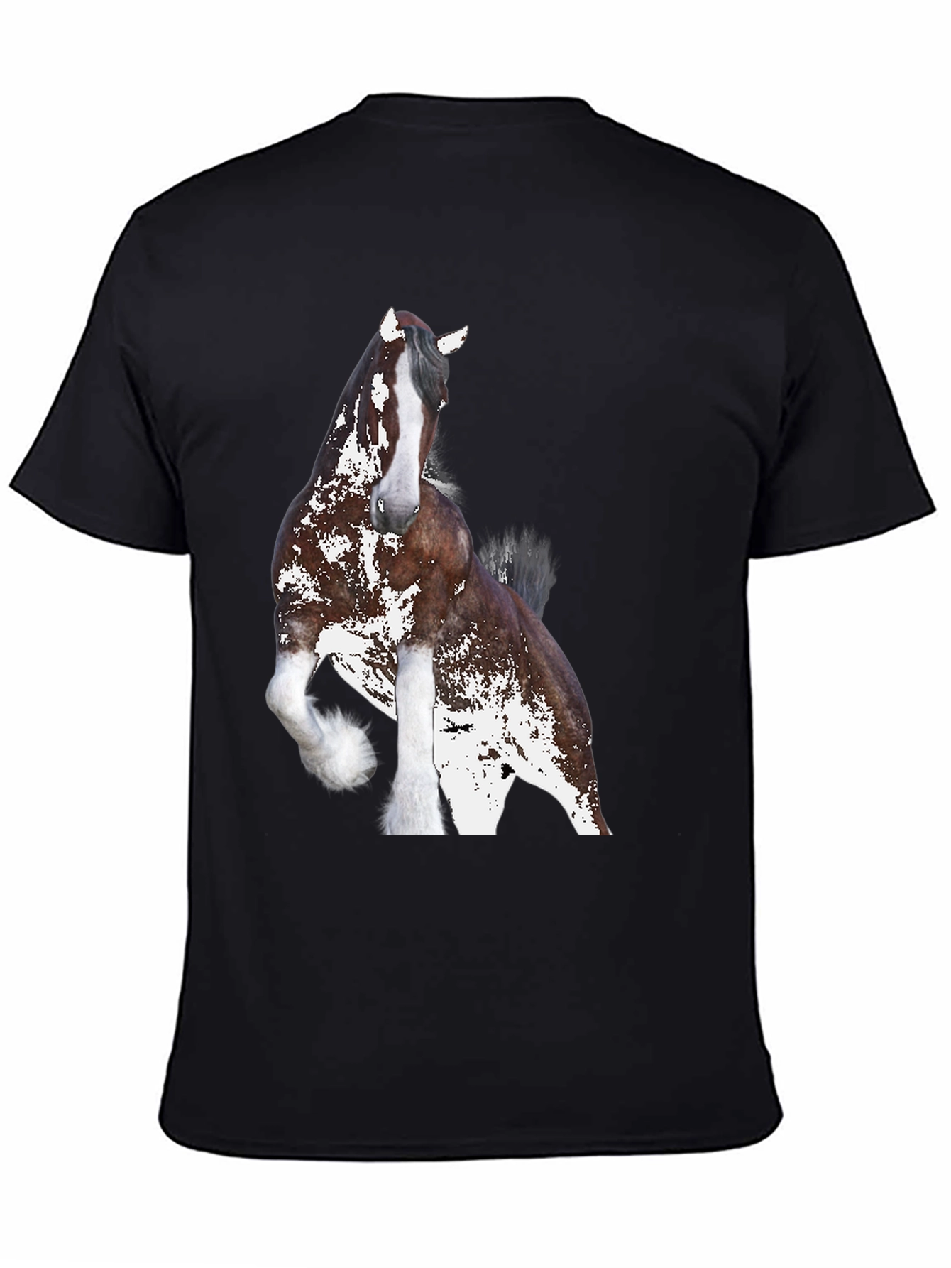 Black Horse Graphic Tee - Black Cotton Blend Shirt view 4