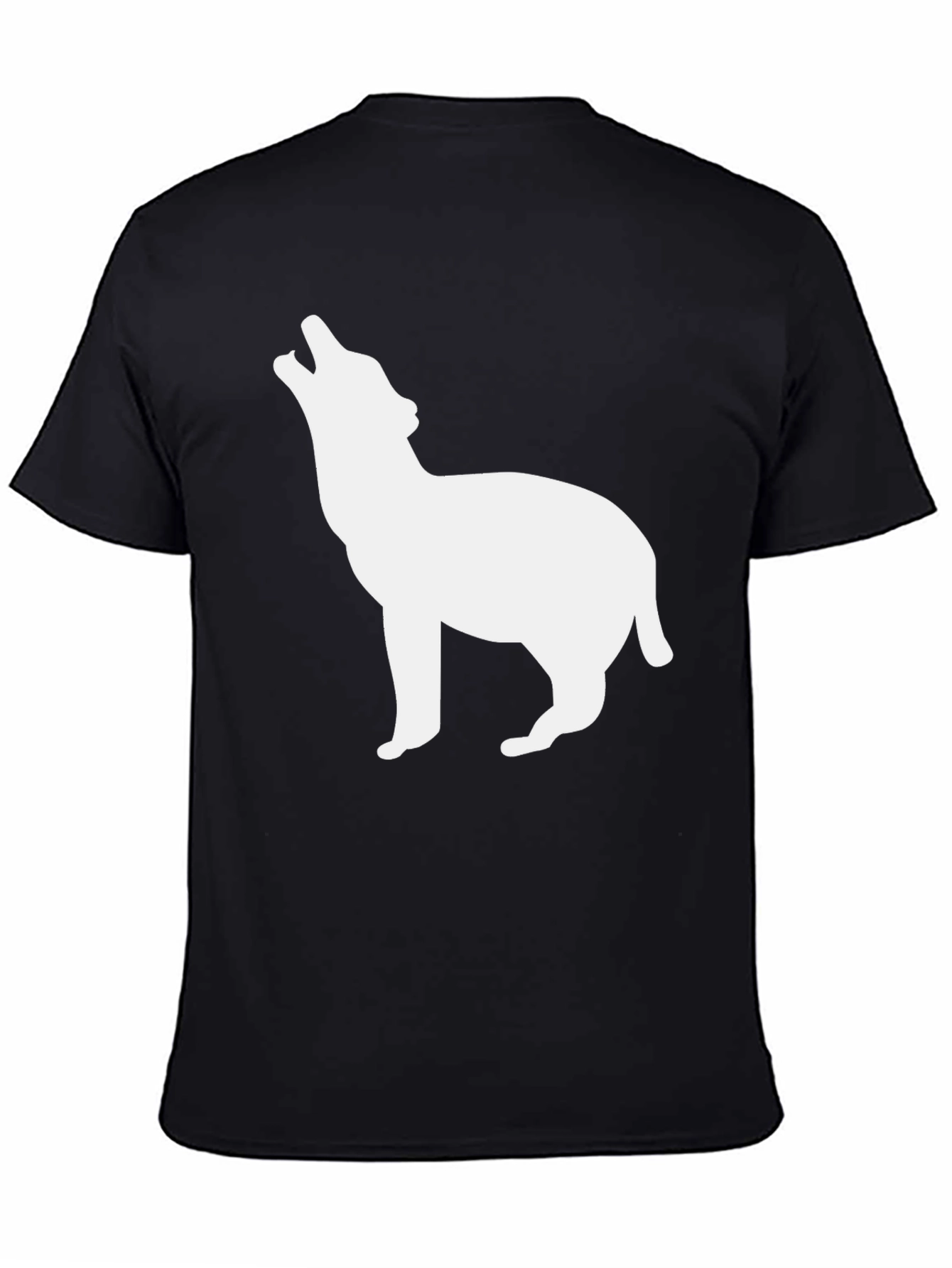 Black Black Wolf Howling T-Shirt view 4