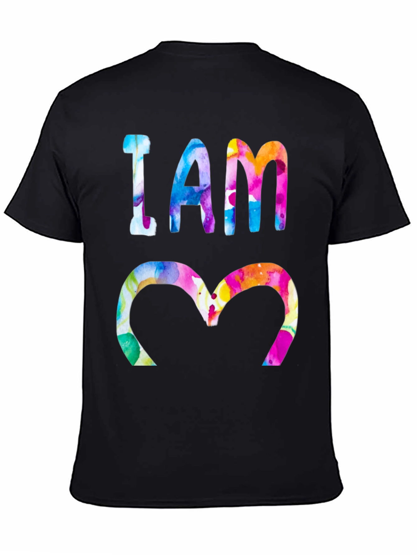 Black I AM 3 Watercolor T-Shirt view 4