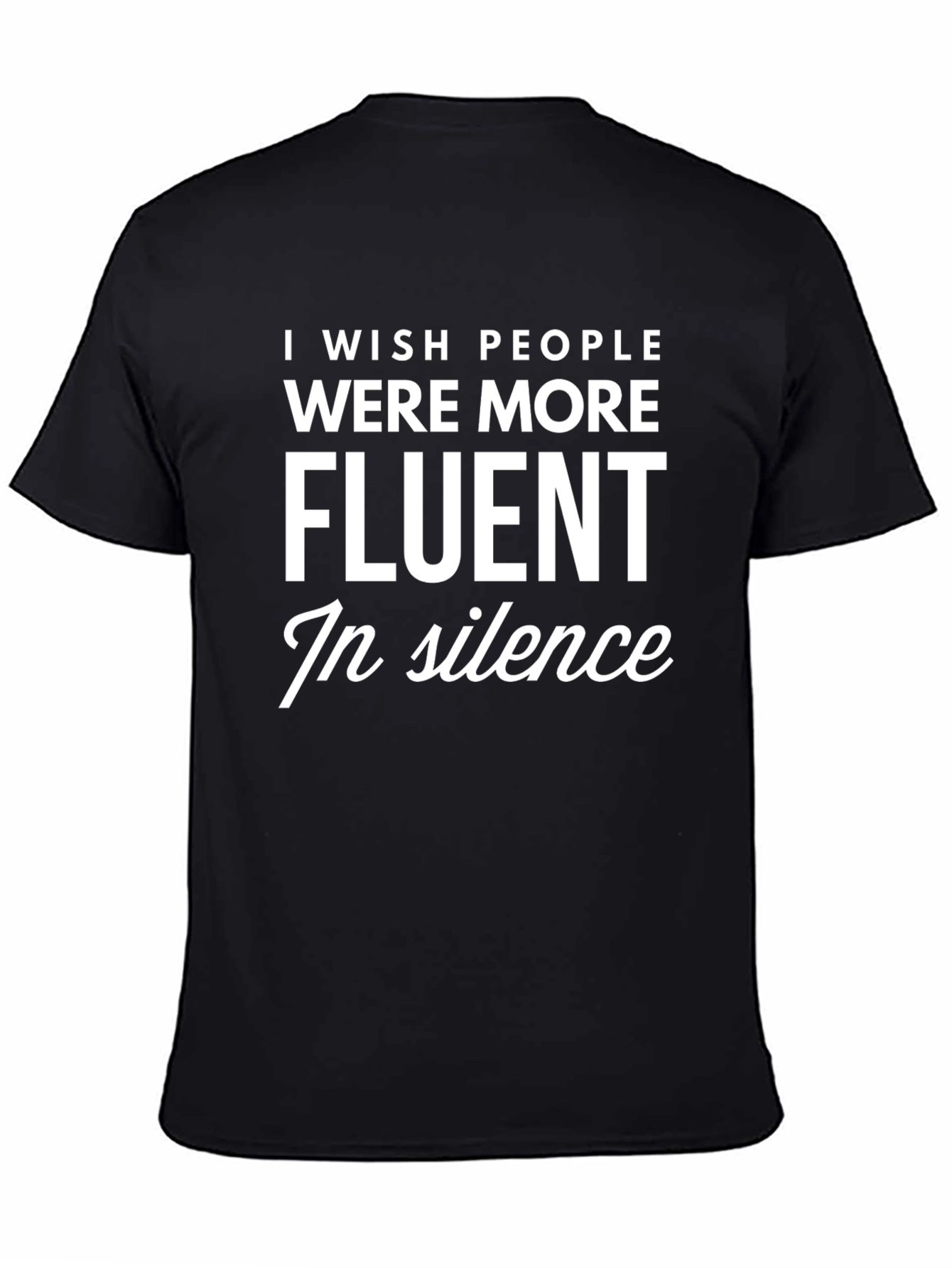 Black Fluent in Silence Graphic T-Shirt view 4