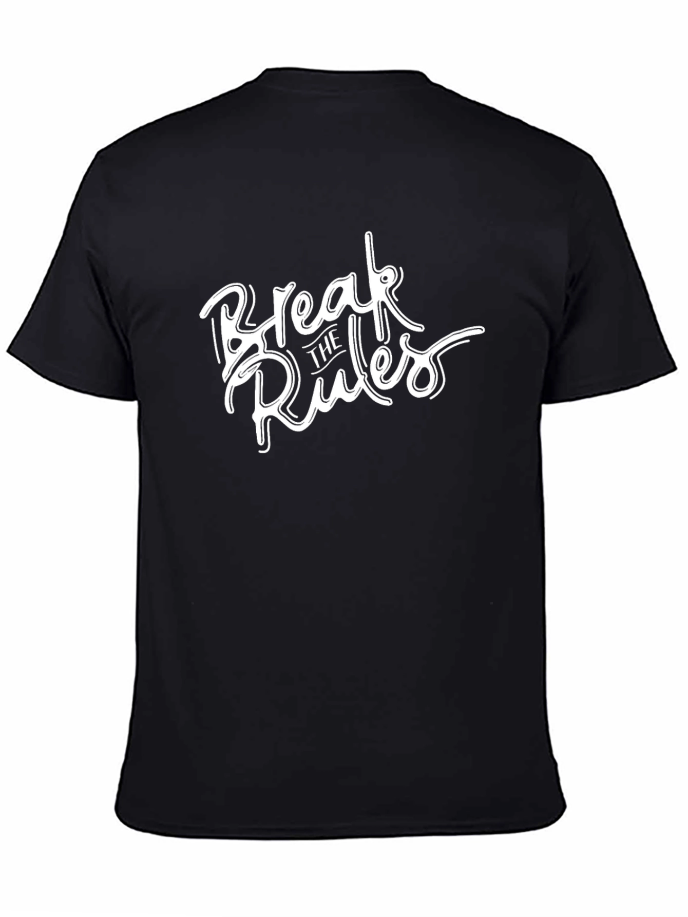Black Break the Rules Black Cotton Graphic Tee view 4