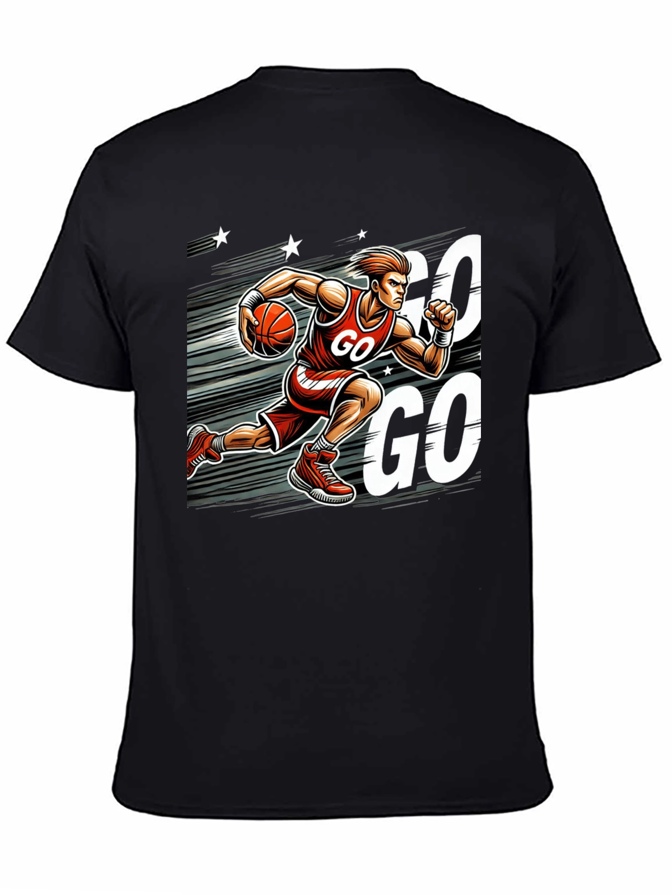 Black Basketball Go T-Shirt view 4