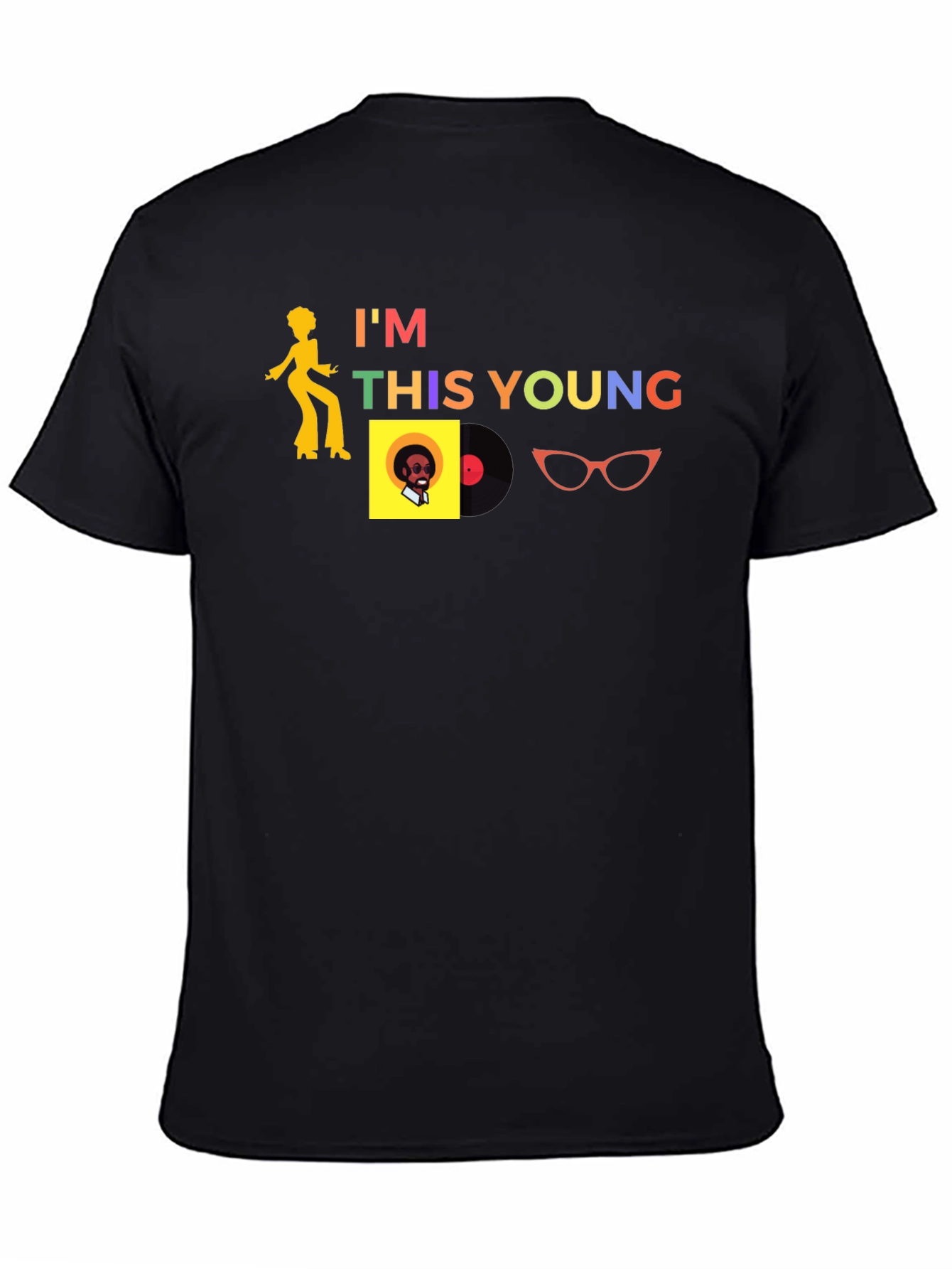 Black I'm This Young Retro Graphic Tee view 4