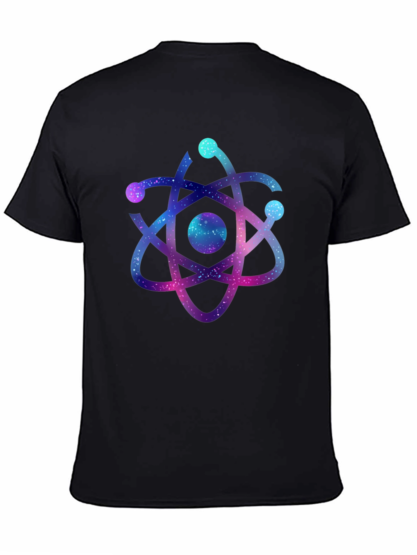 Black Galaxy Atom Graphic Black T-Shirt view 4