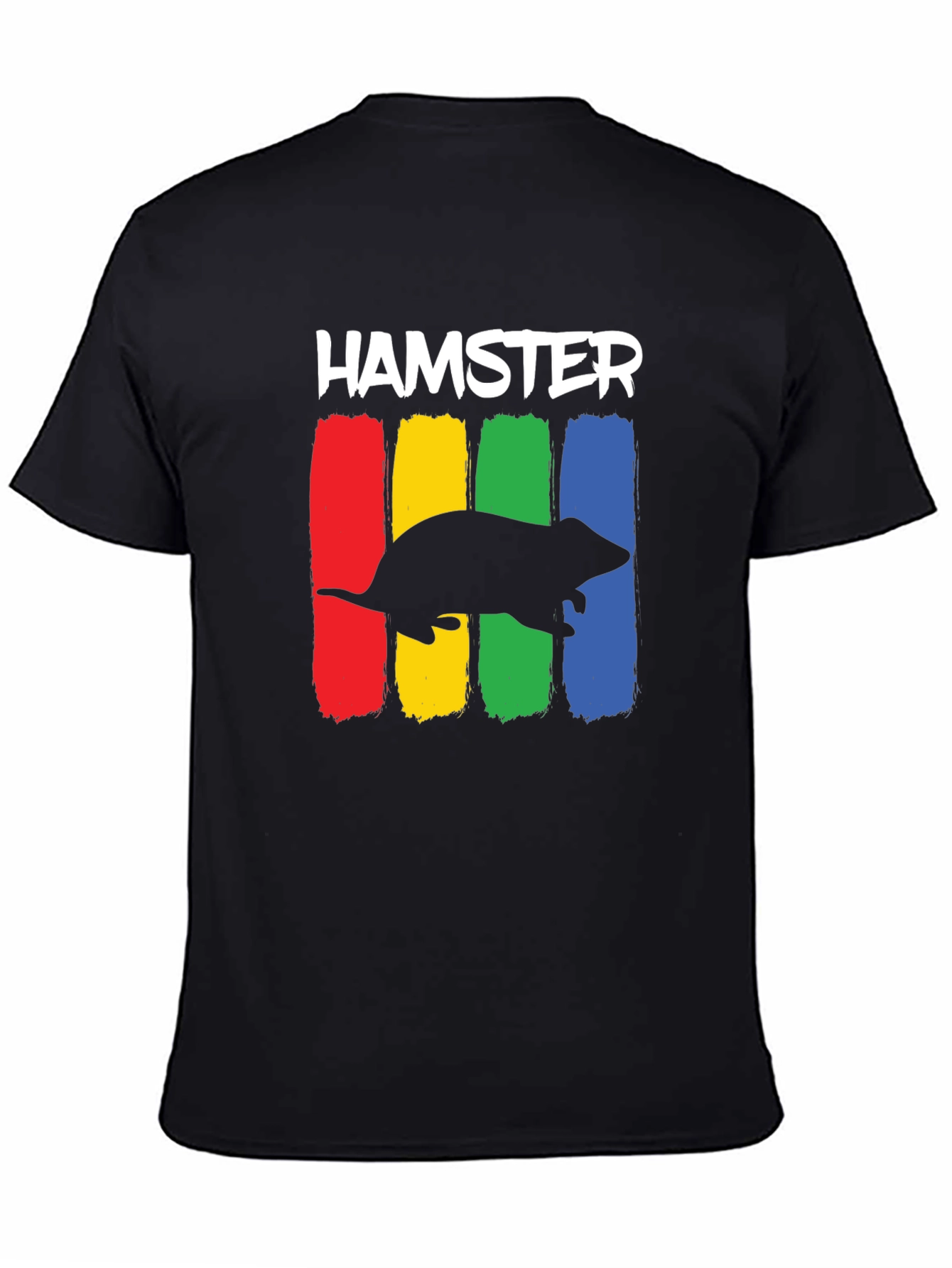 Black Hamster Rainbow T-Shirt - Novelty Animal Tee view 4