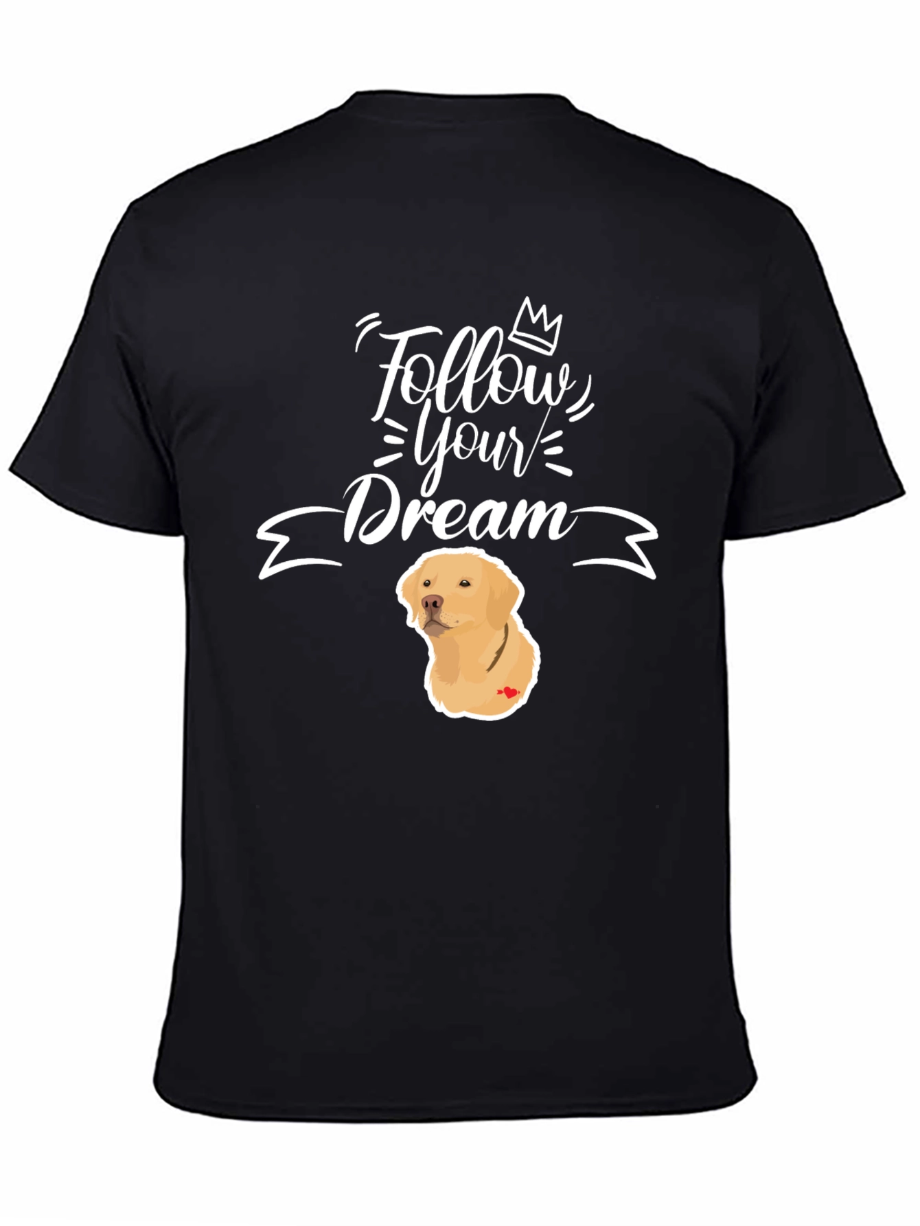 Black Follow Your Dream Dog Graphic T-Shirt view 4