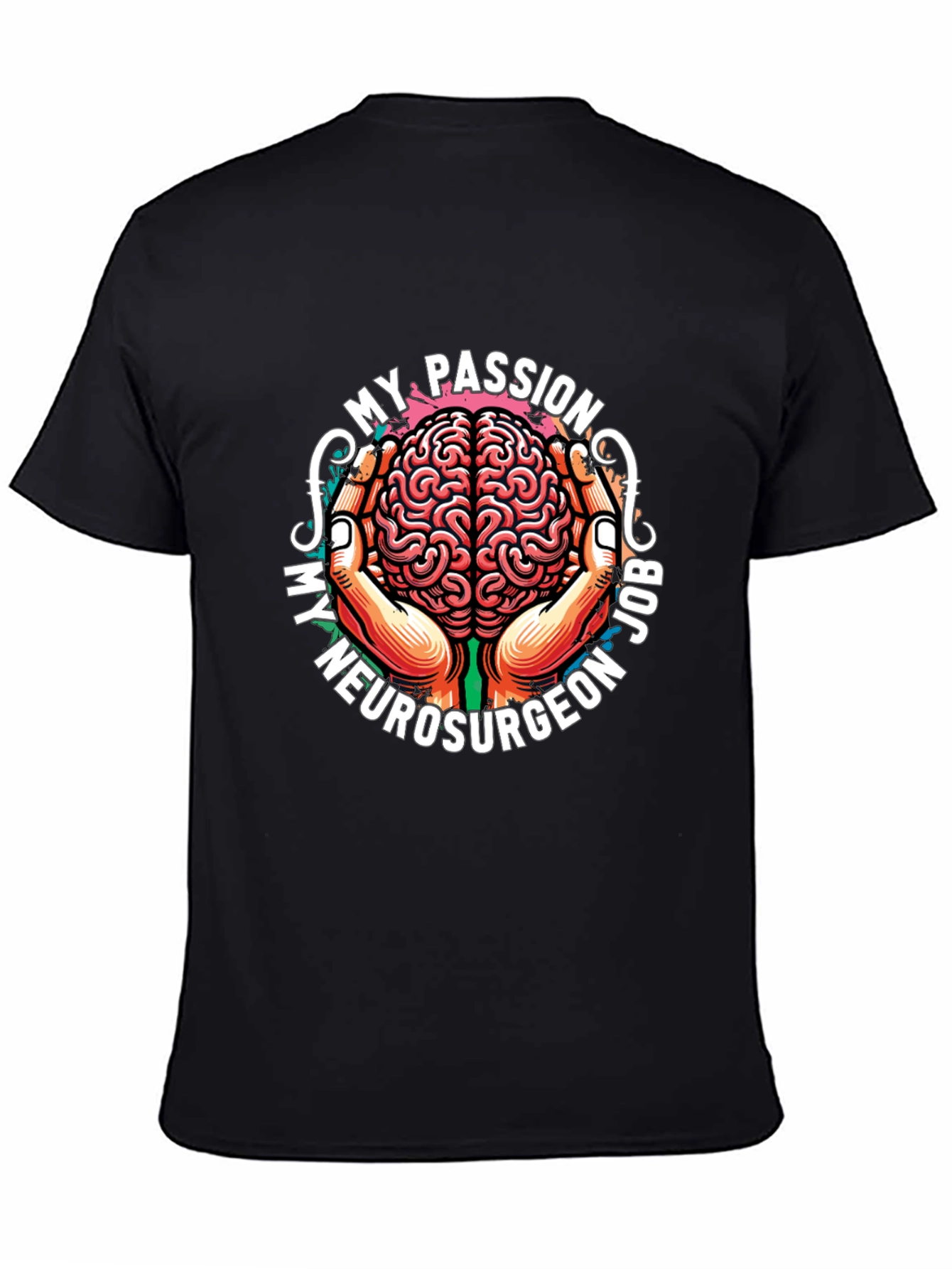 Black Neurosurgeon Passion T-Shirt - Brain Design view 4