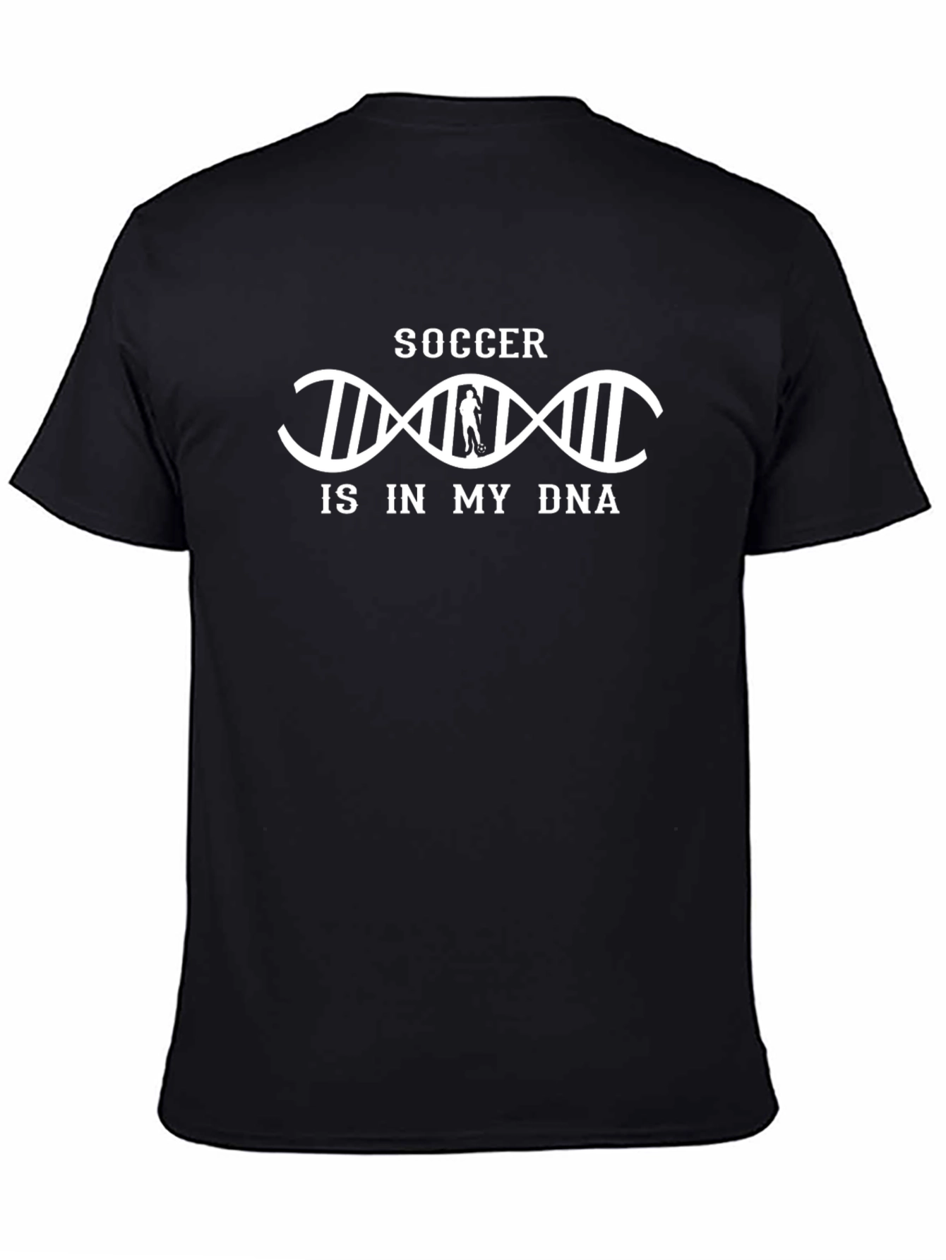 Black Soccer DNA T-Shirt - Sporty Graphic Tee view 4