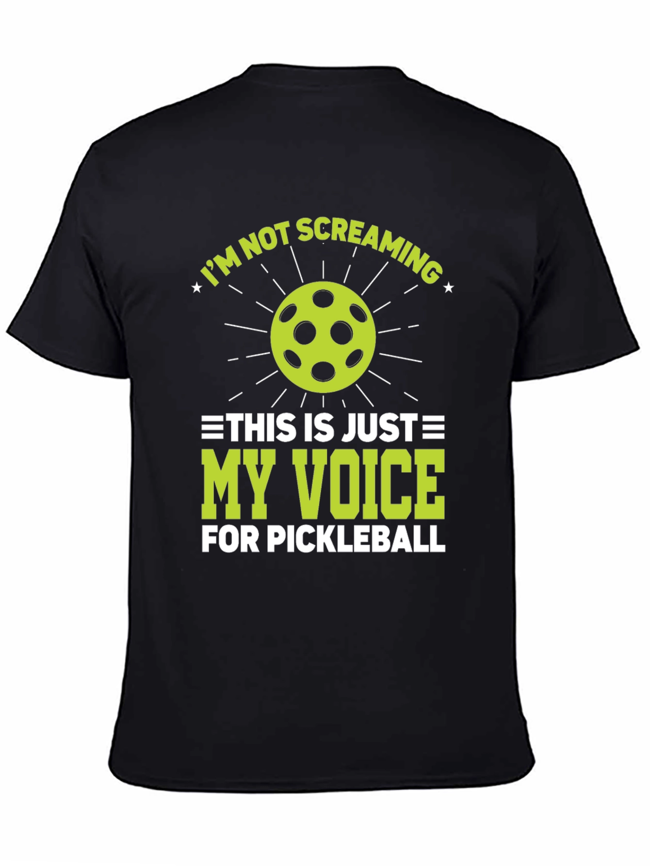 Black Pickleball Screaming Voice T-Shirt view 4