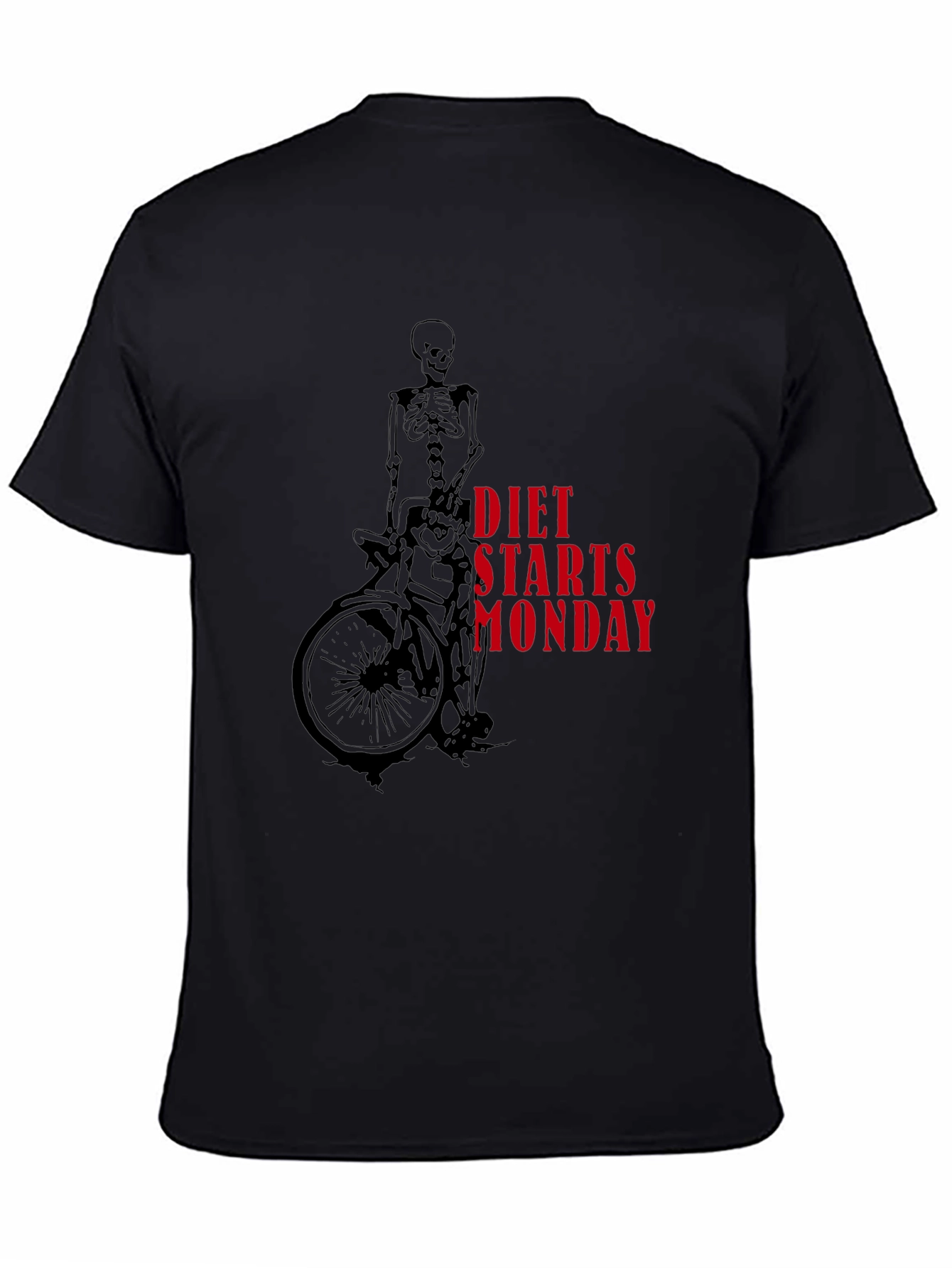 Black Diet Starts Monday Skeleton T-Shirt view 4
