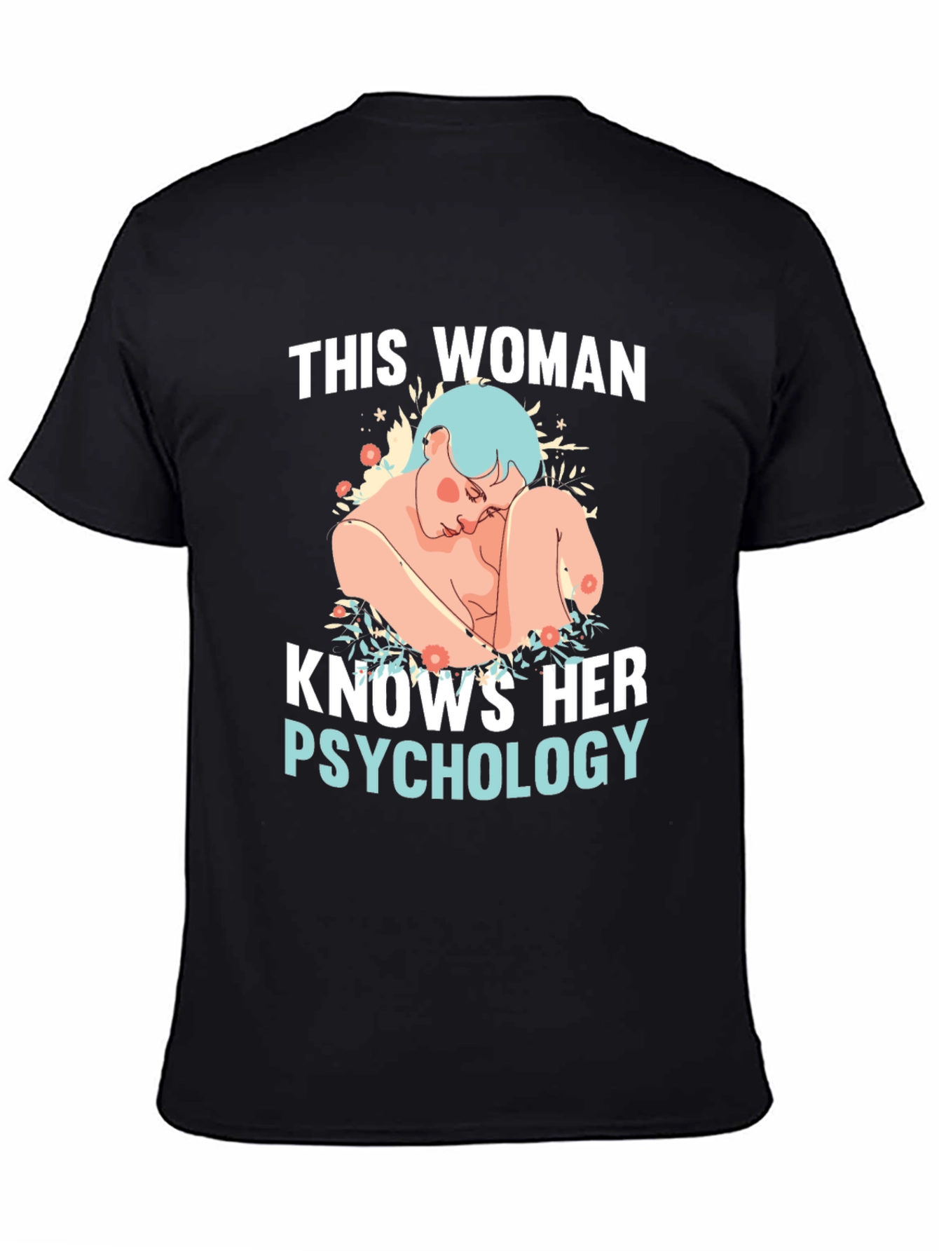 Black Psychology Woman Black T-Shirt view 4