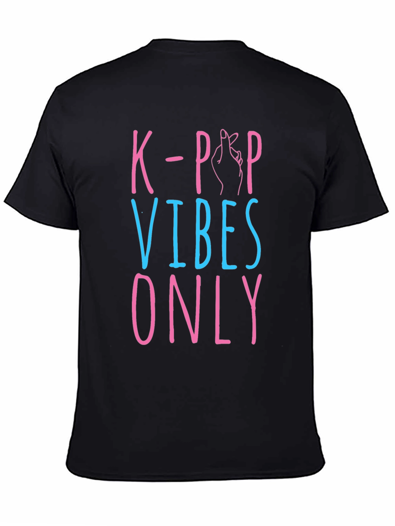 Black K-Pop Vibes Only Graphic Tee - Unisex view 4
