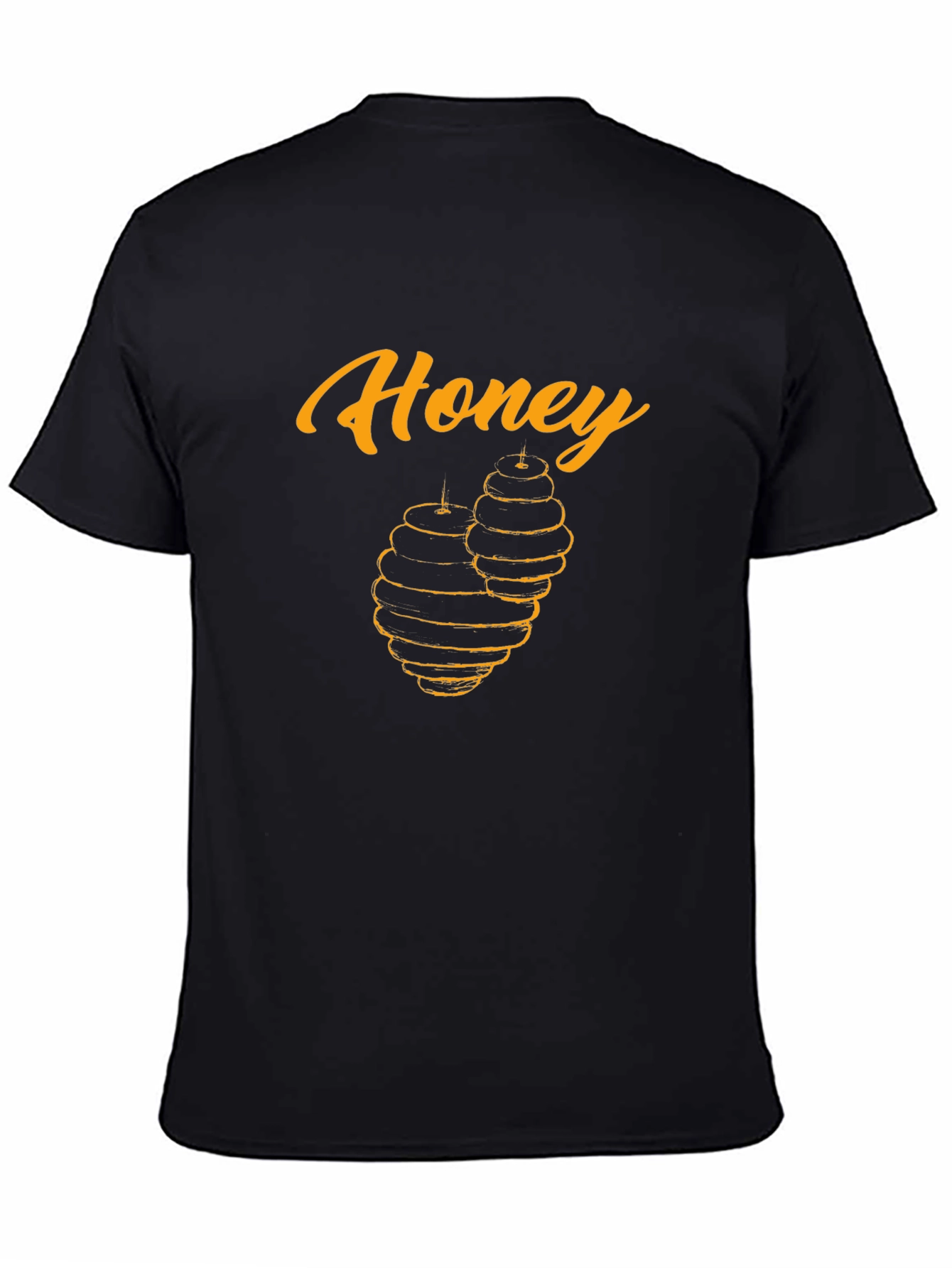 Black Honey Beehive Graphic Black T-Shirt view 4