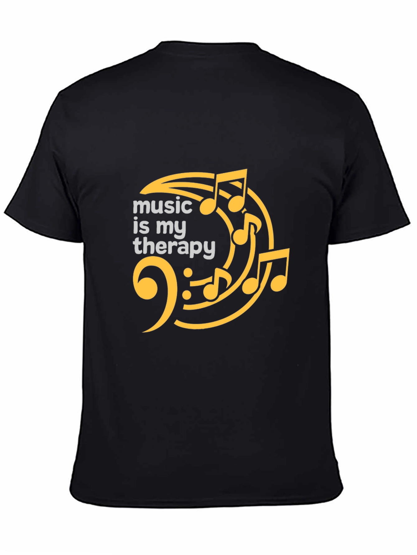 Black Music Therapy Black T-Shirt view 4