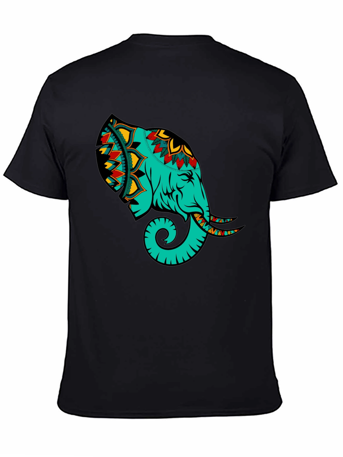 Black Elephant Graphic Black T-Shirt view 4