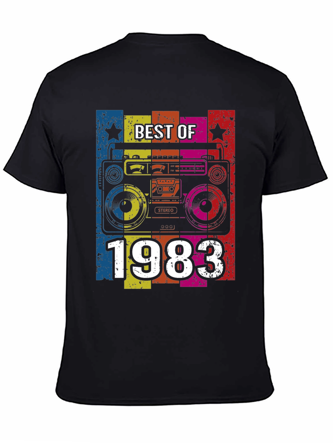 Black Best of 1983 Boombox Graphic T-Shirt view 4