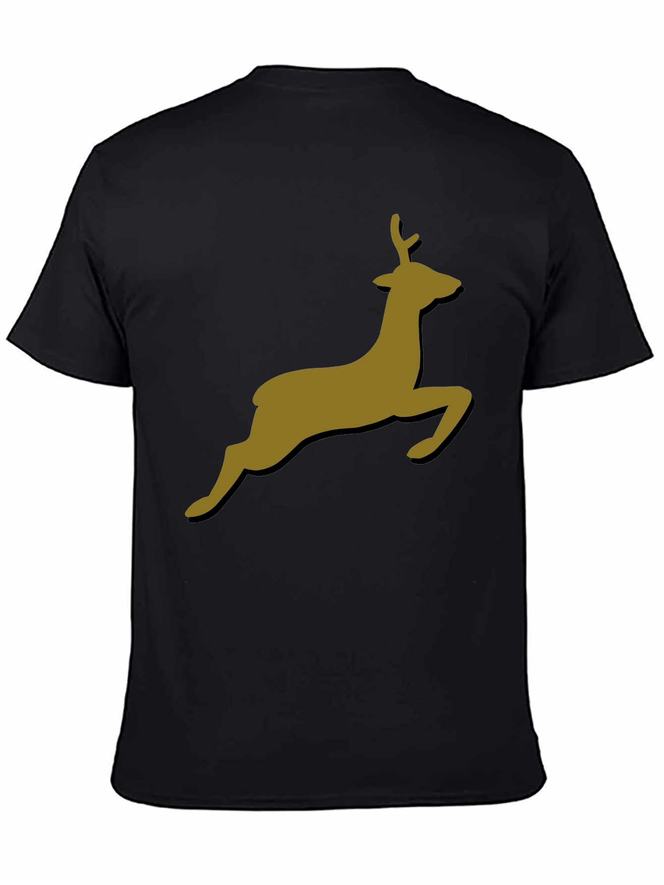 Black Leaping Deer Graphic T-Shirt - Stylish Black Tee view 4