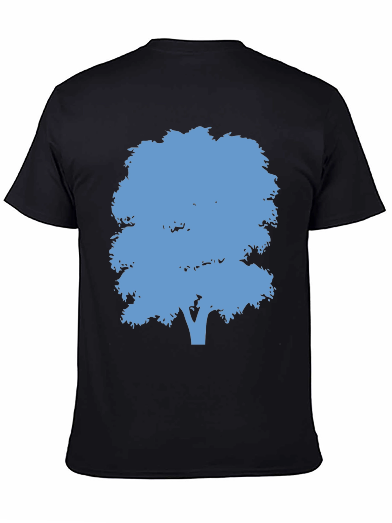 Black Blue Tree Graphic Black T-Shirt view 4