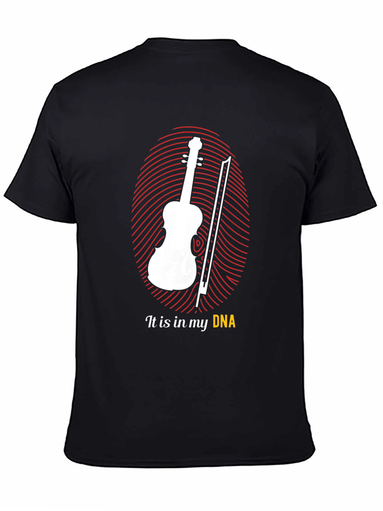 Black Musician's DNA T-Shirt - Violin Player Tee view 4