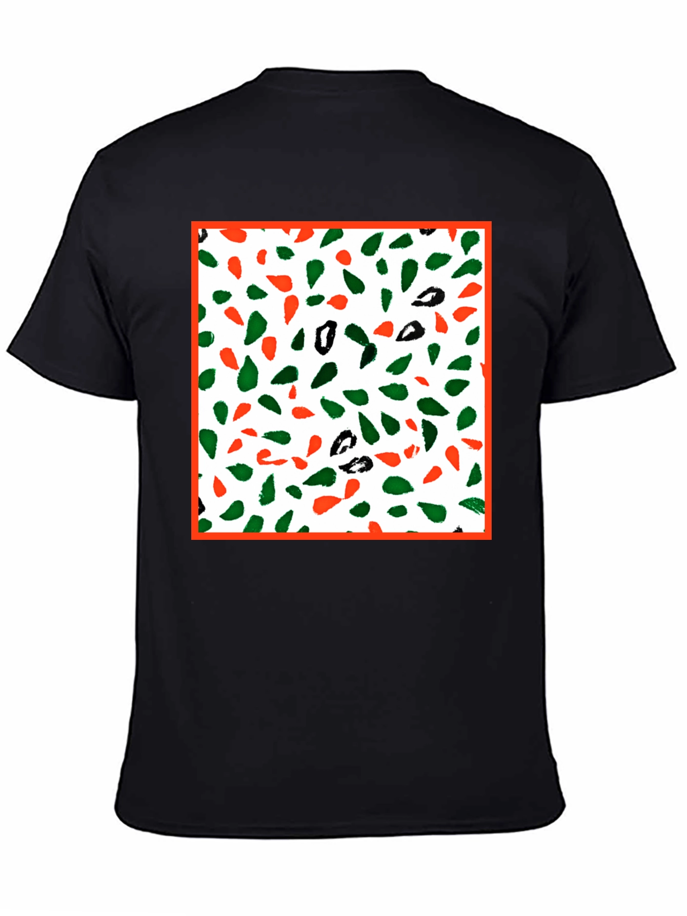 Black Abstract Pattern Graphic Tee - Men's Casual Fashion view 4