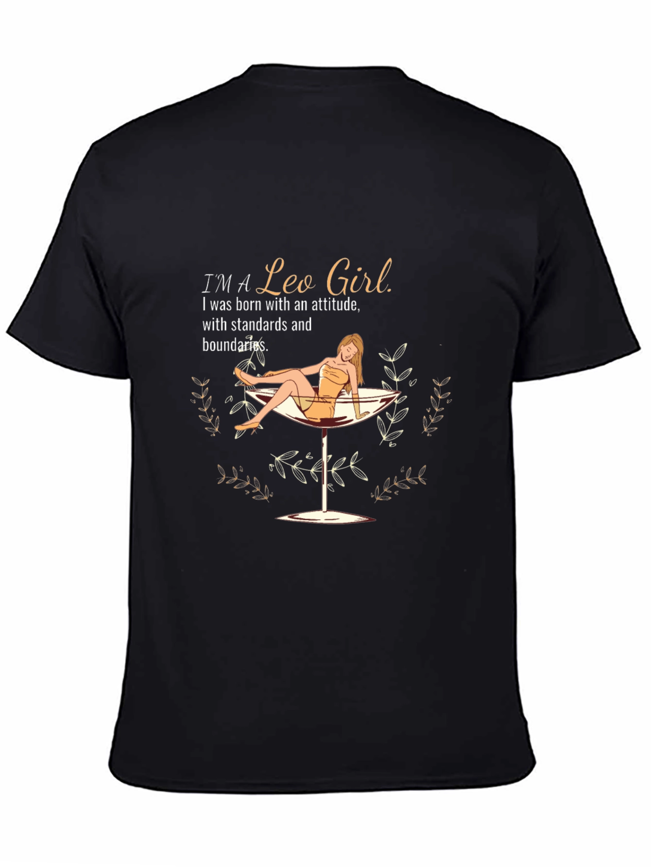 Black I'm a Leo Girl T-Shirt view 4
