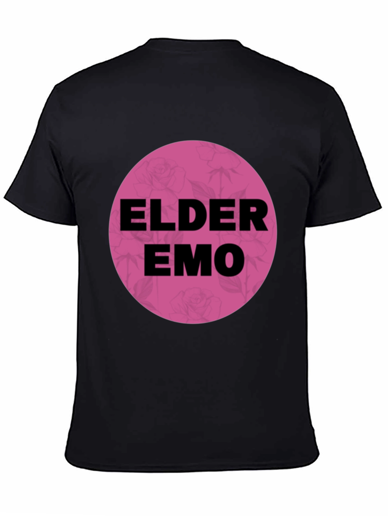 Black Elder Emo T-Shirt - Black Cotton Blend Graphic Tee view 4