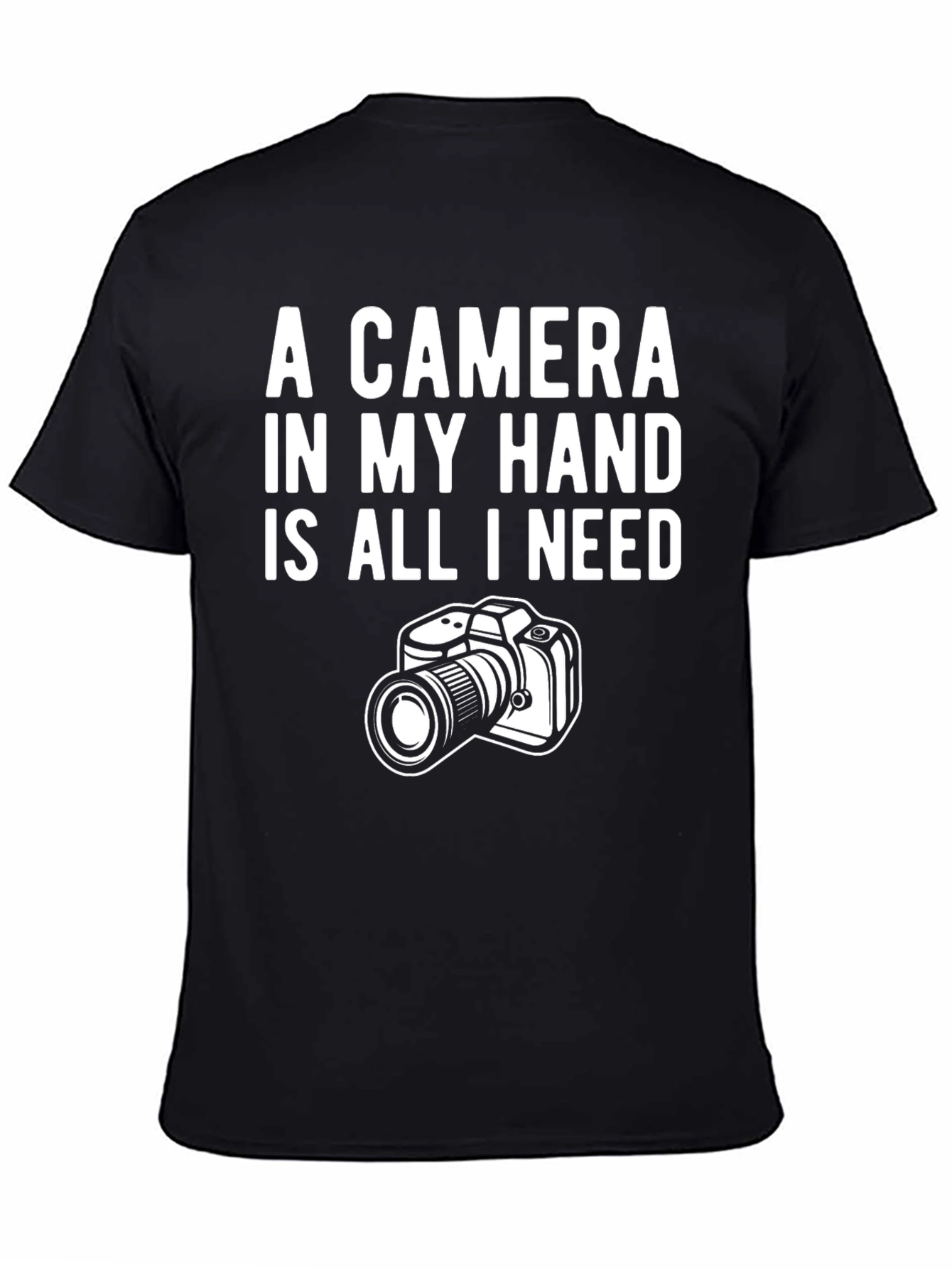 Black Camera Lover T-Shirt: A Camera in My Hand view 4