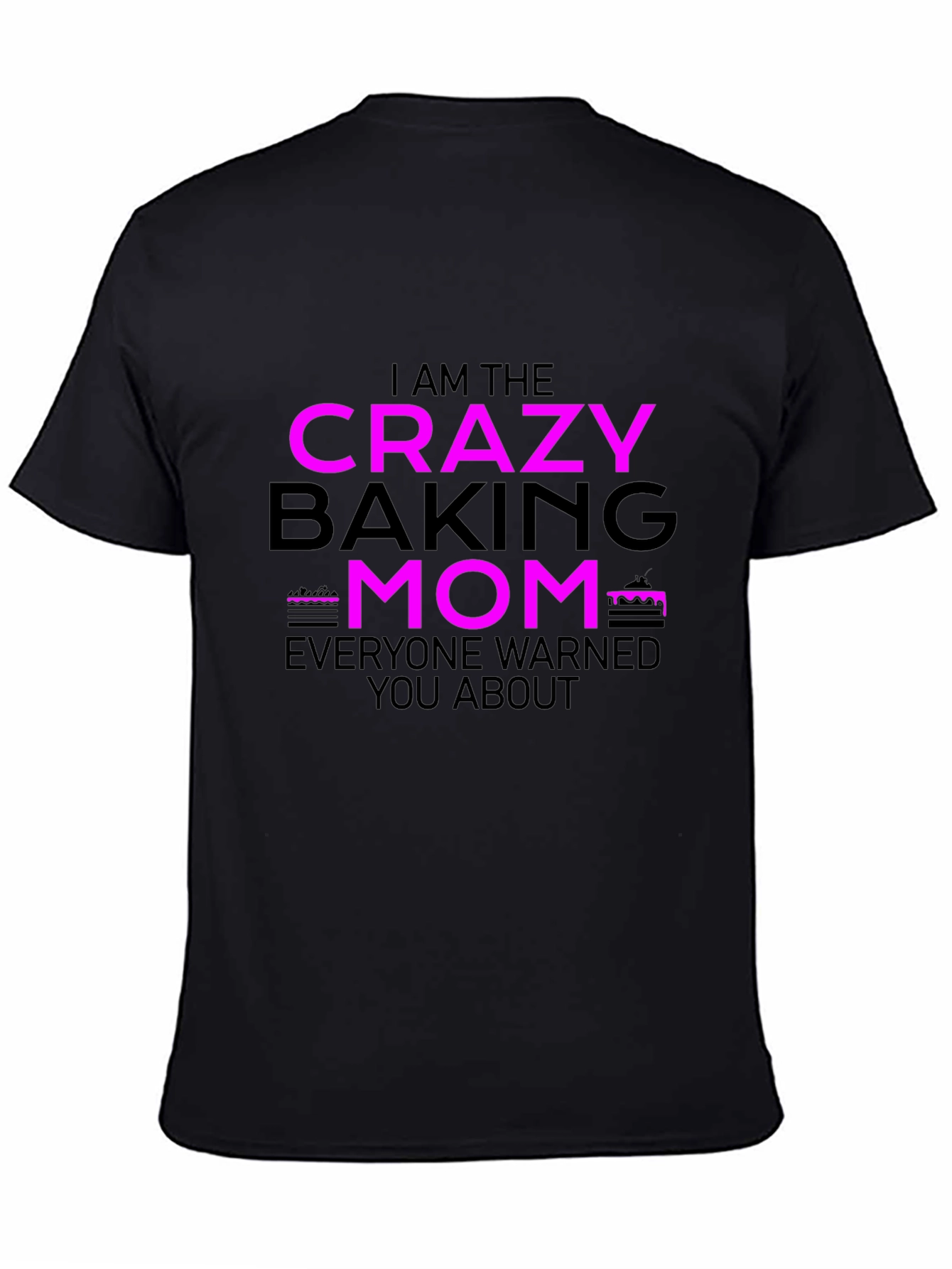 Black Crazy Baking Mom Graphic T-Shirt view 4