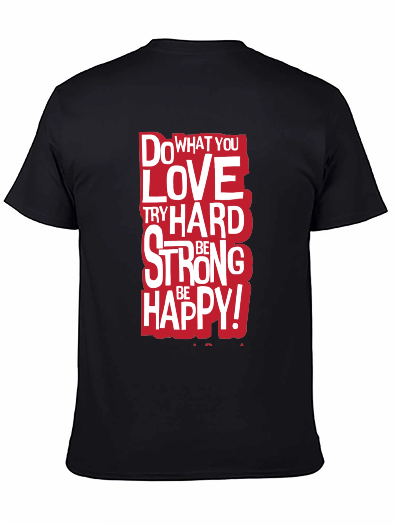 Black Motivational Graphic Tee - Do What You Love Black T-Shirt view 4